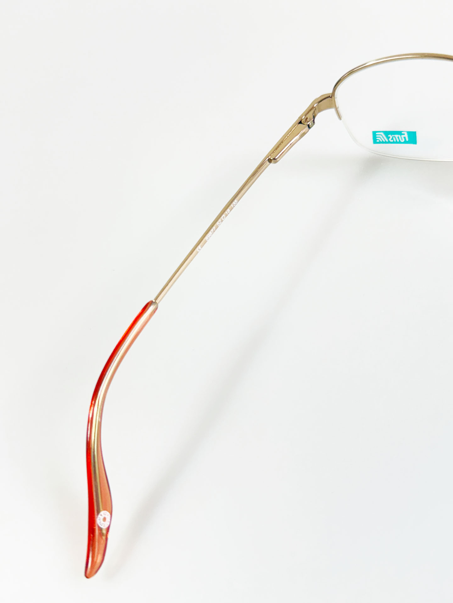 90's FUTIS Gold Semi-Rimless Square Metal Glasses