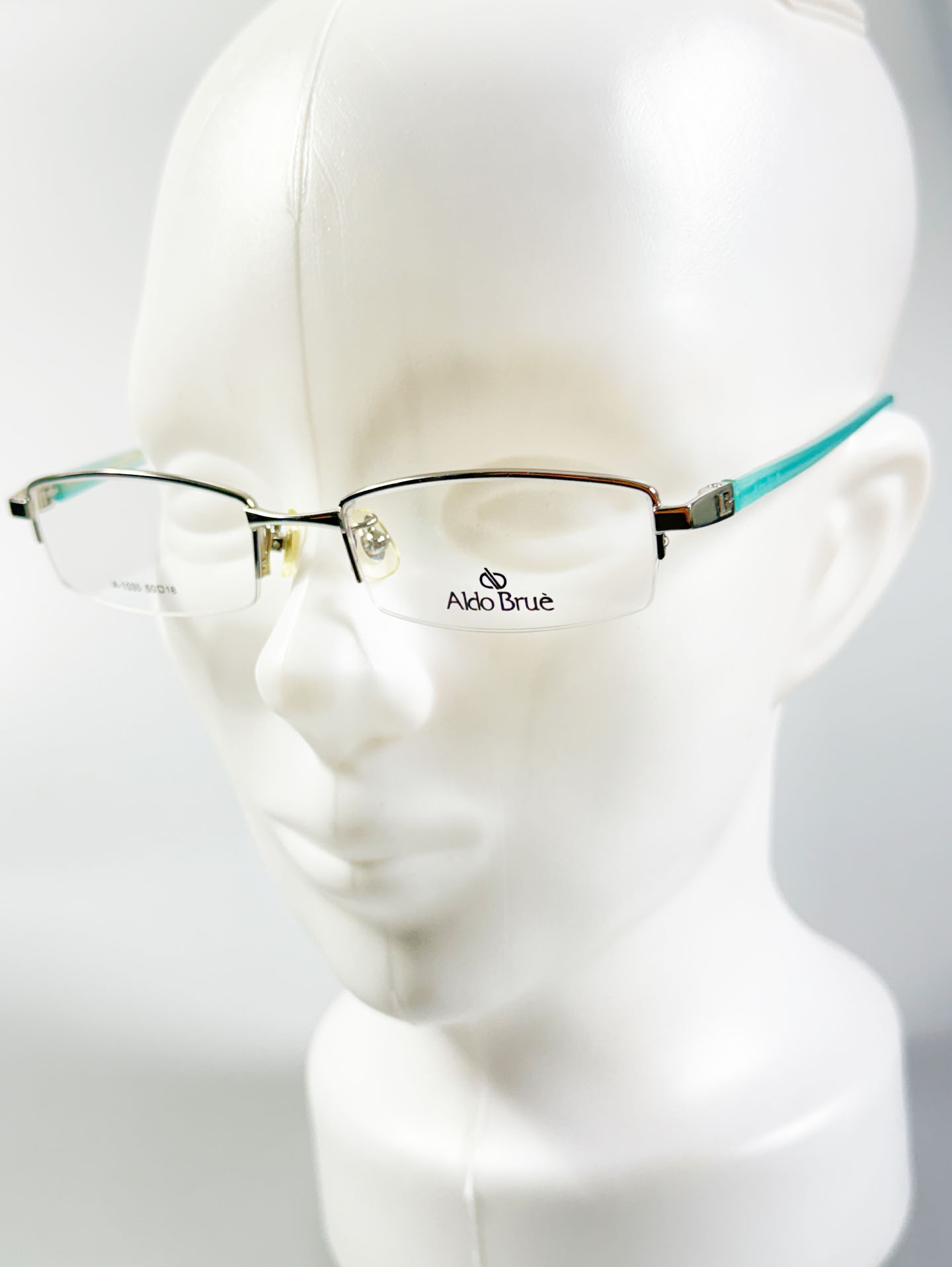 ALDO BRUE Silver Semi-Rimless Square Metal Glasses