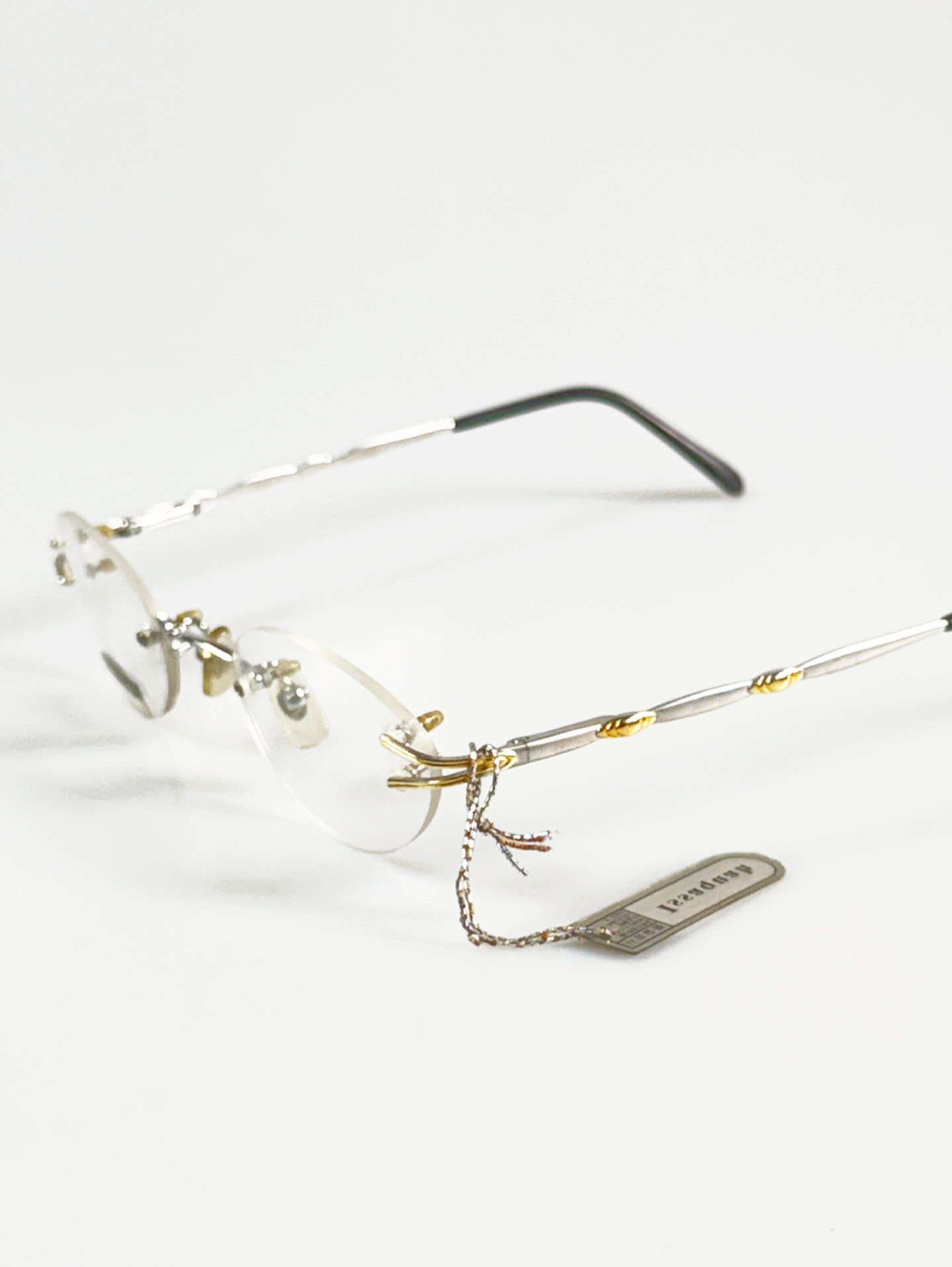 Issaquah2000 Silver&Gold Rimless Oval Metal Frame Glasses
