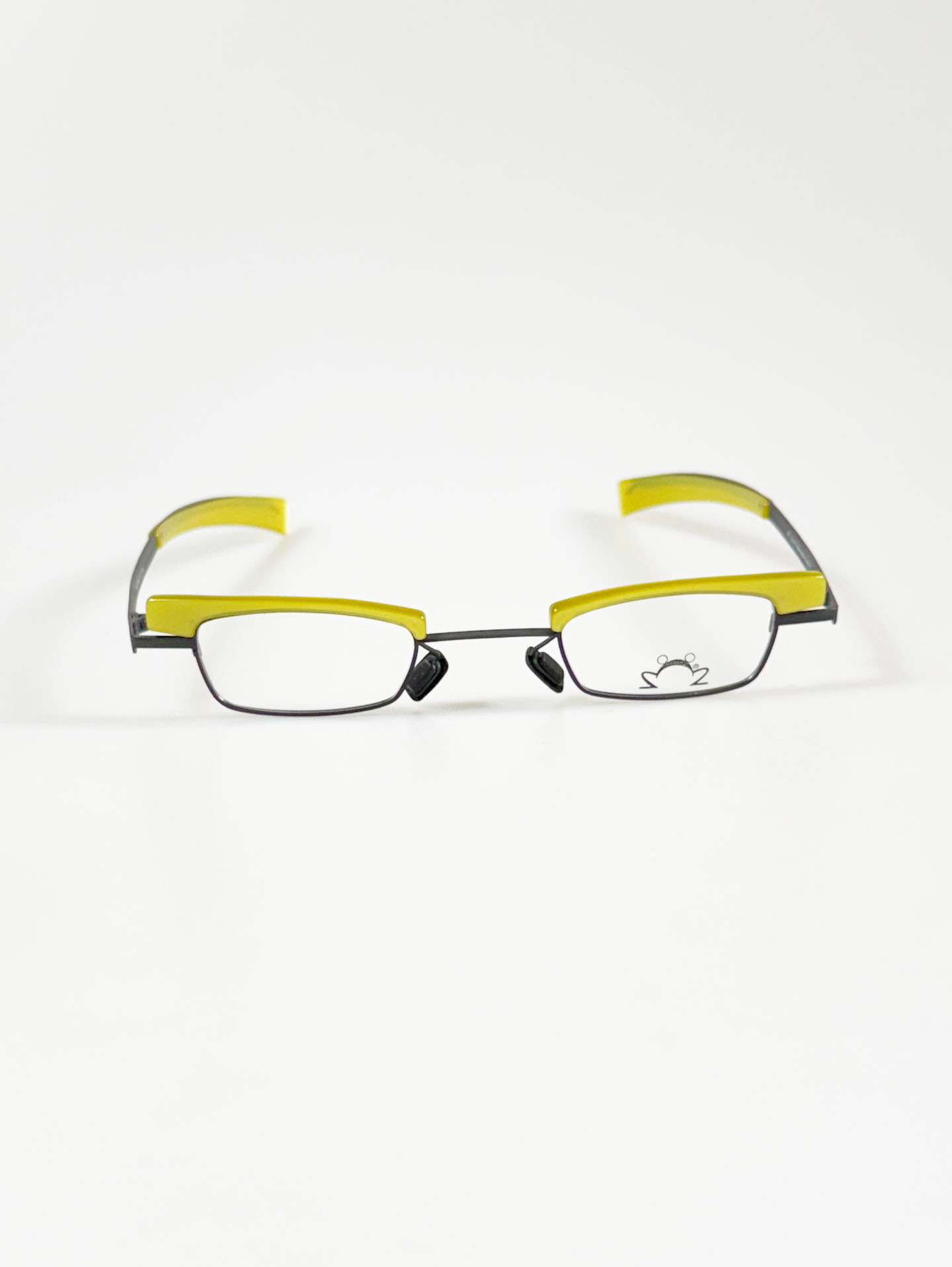 Eye’DC Black & Lime Frog-Inspired Square Combination Frame Glasses (made in France)