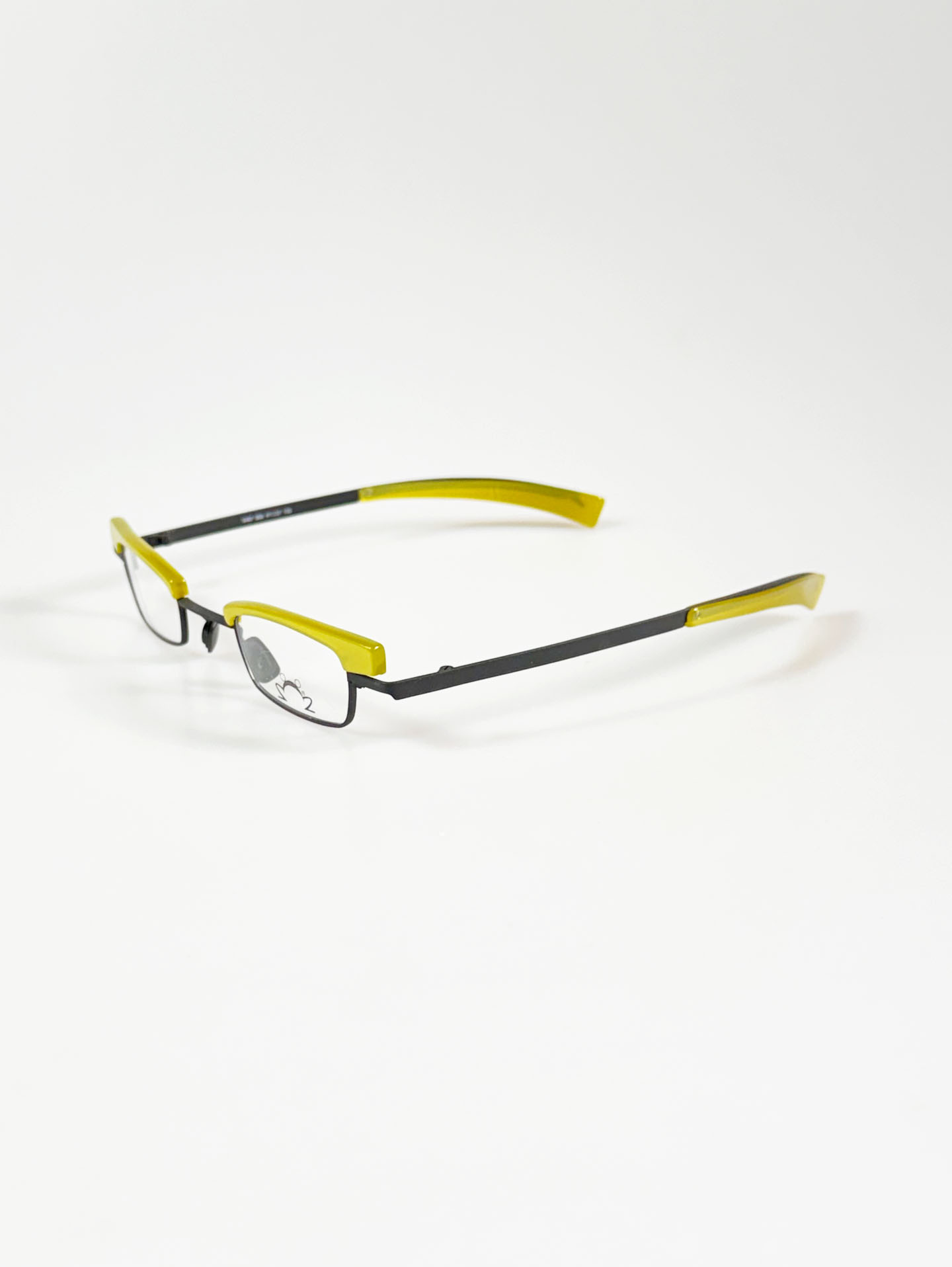 Eye’DC Black & Lime Frog-Inspired Square Combination Frame Glasses (made in France)