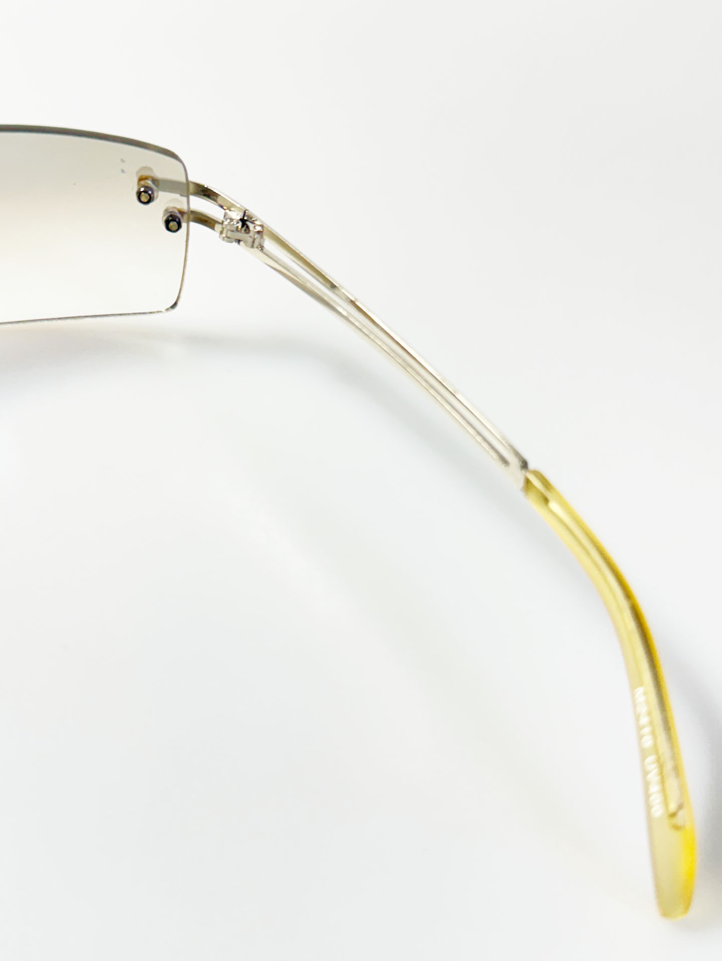 SUPERHERO Rimless Silver Square Metal Frame Sunglasses