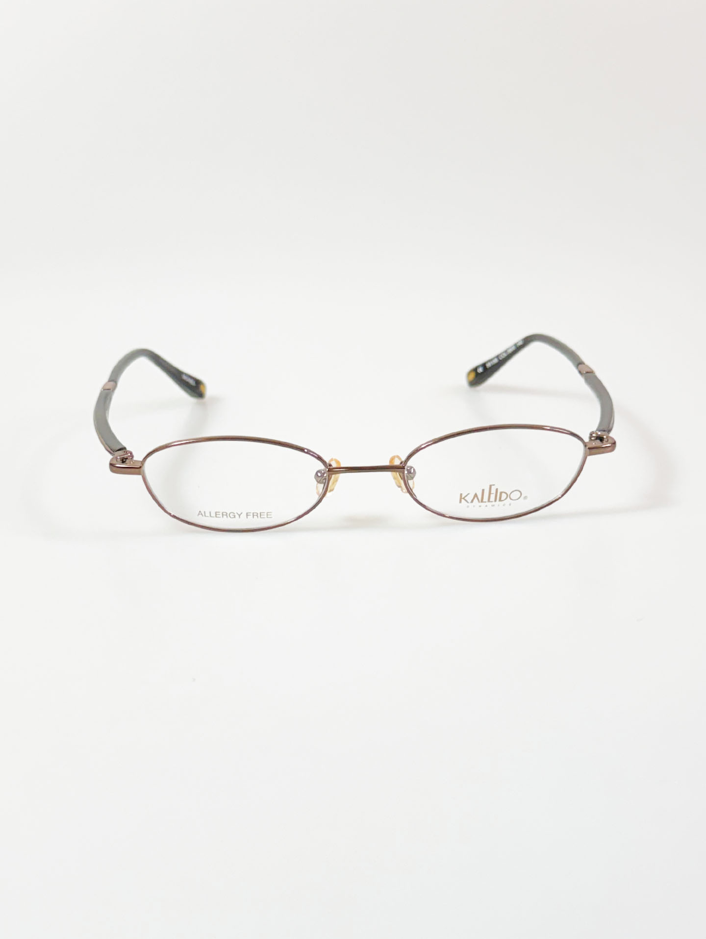 90's KALEIDO Slim Oval Brown Metal Frame Glasses