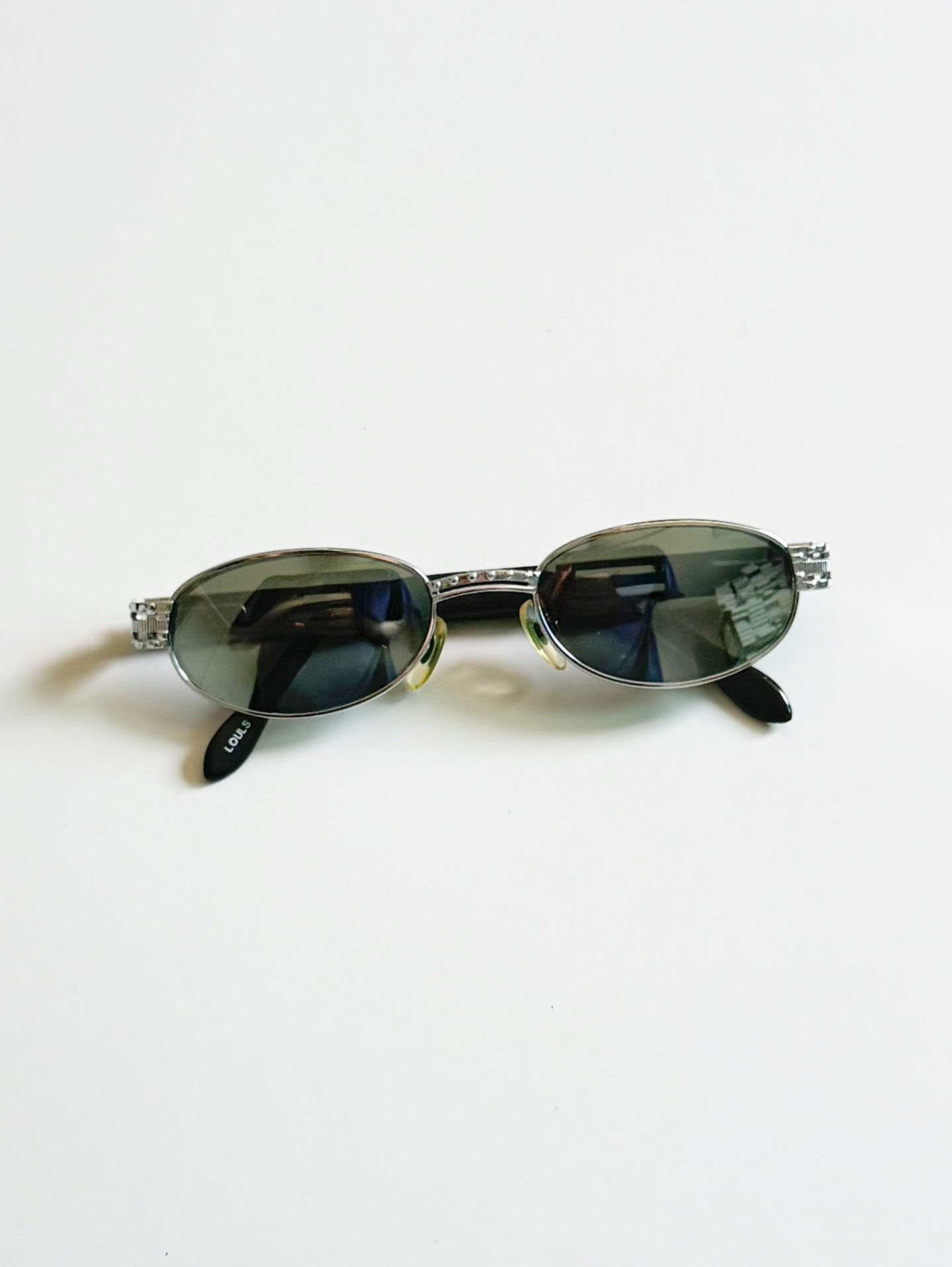 90’s LOUIS MASTER Silver Slim Oval Metal Sunglasses