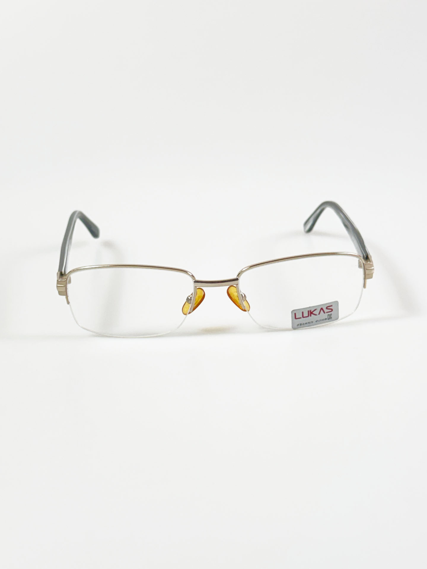 LUKAS Paris Gold Square Half-Rim Metal Glasses