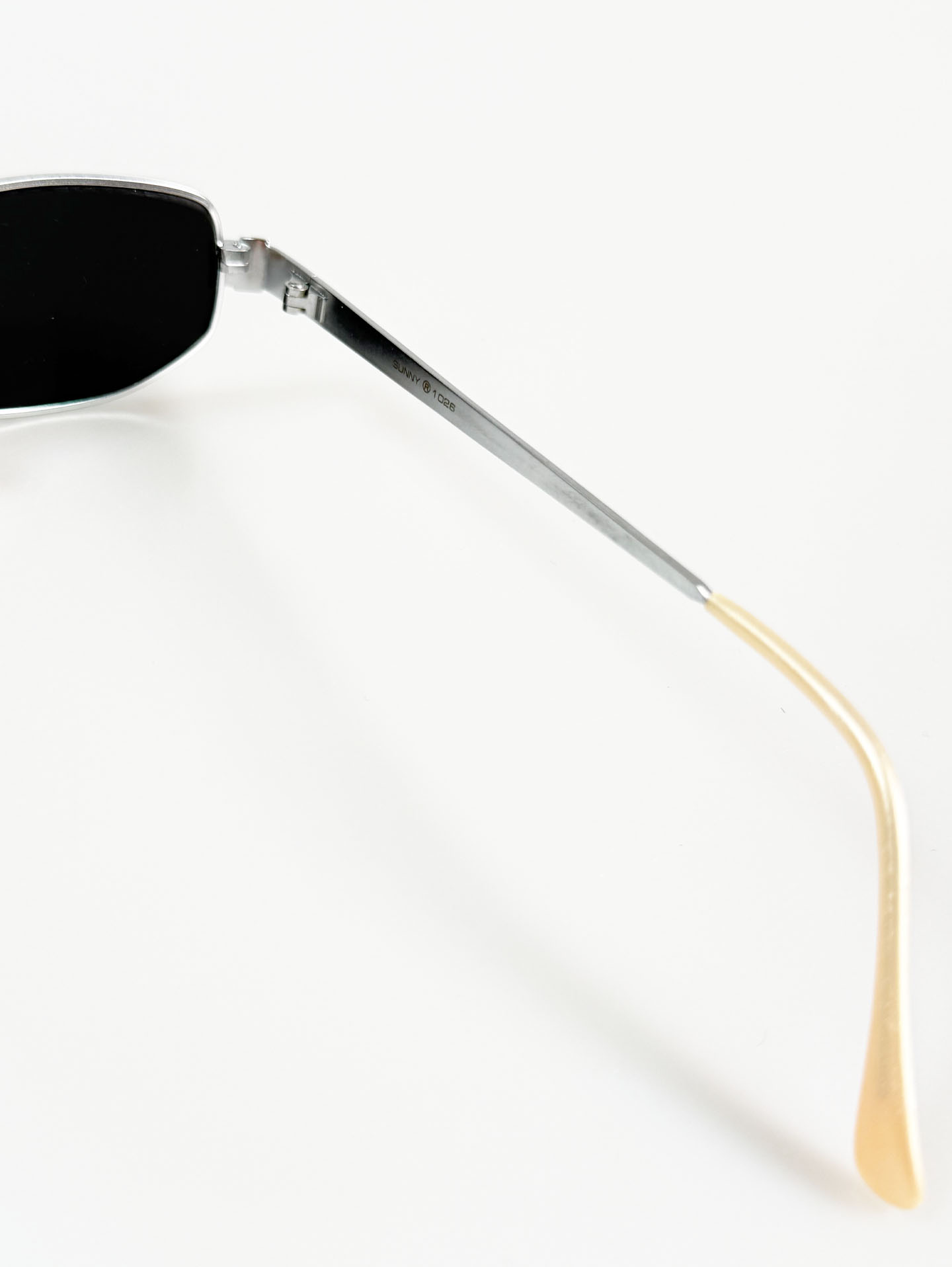 90's SUNNY Silver Metal Slim Square Sunglasse