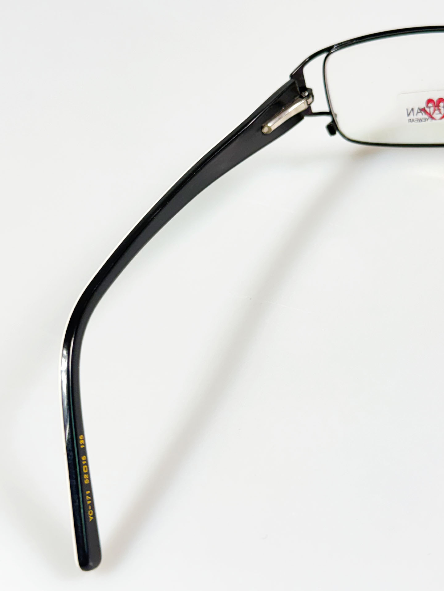VENETIAN Black Slim Square Metal Frame Glasses