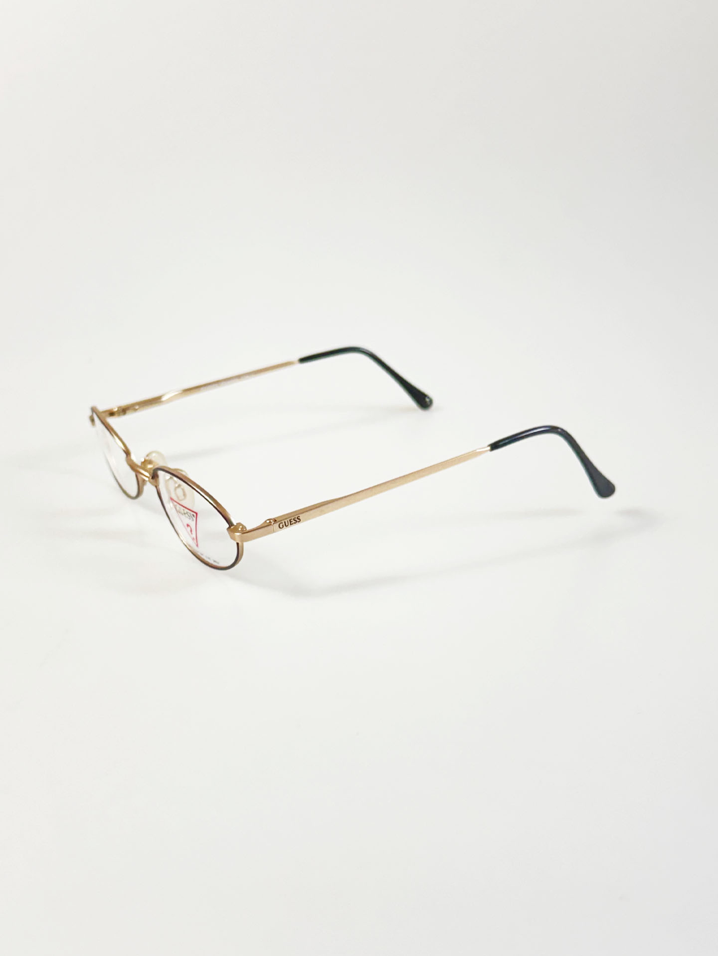 GUESS Matte Gold Slim Oval Metal Glasses