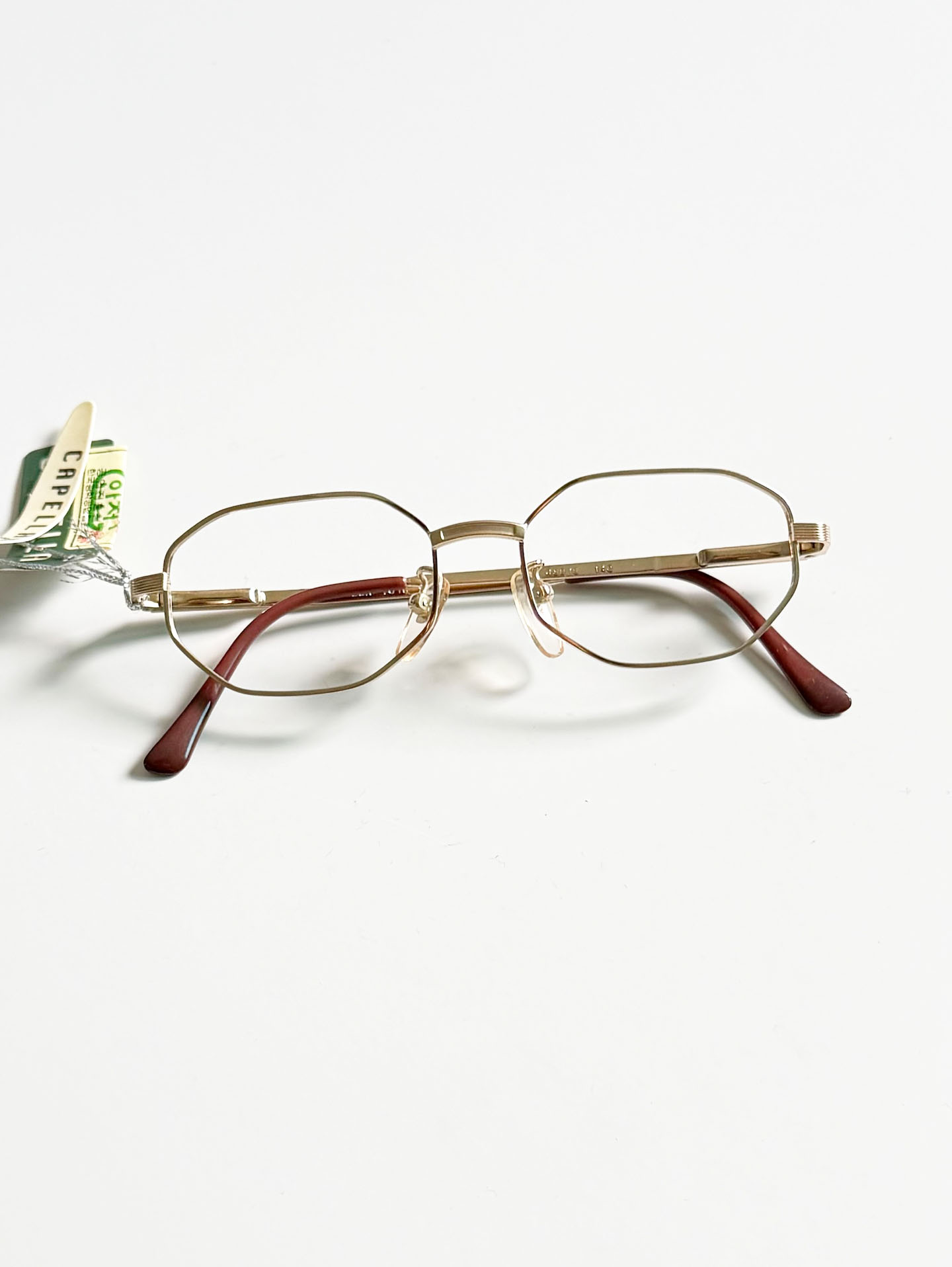 90's CAPELLA Gold Slim Geometric Metal Frame Glasses