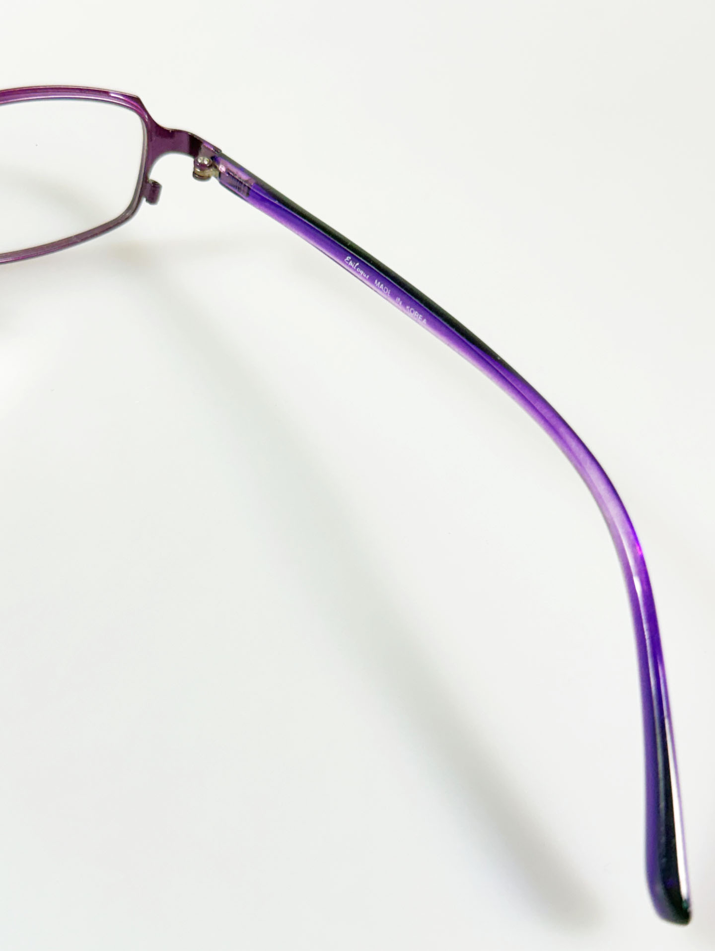 EPILOGUE Purple Slim Metal Square Frame Glasses