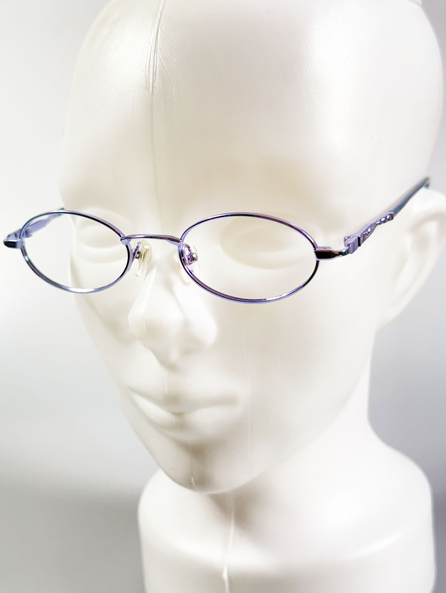 90’s HSO Deep Blue Slim Oval Metal Frame Glasses