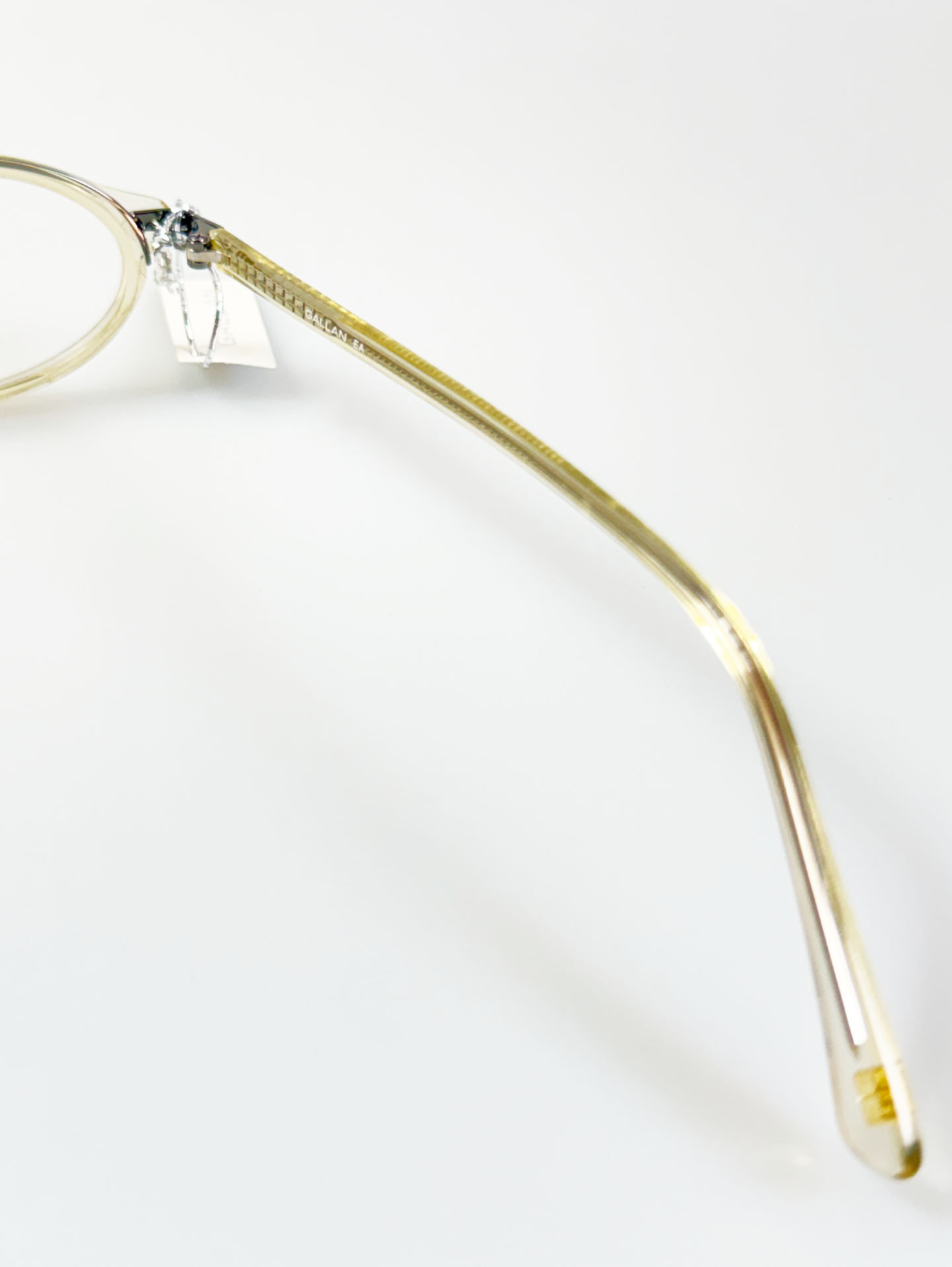 GALLAN Clear Champagne Slim Oval Combination Frame Glasses