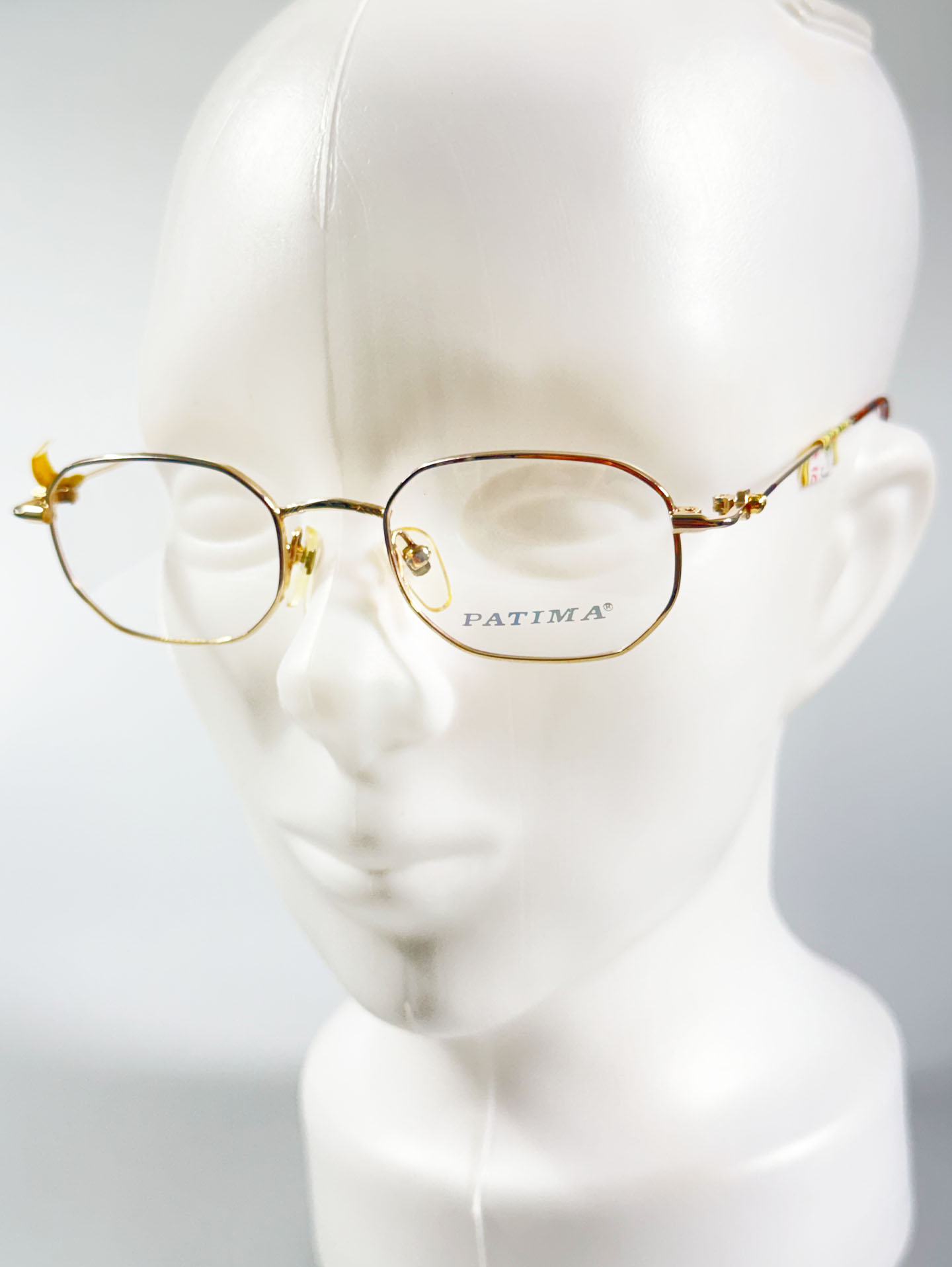 PATIMA Gold Slim Square Metal Frame Glasses