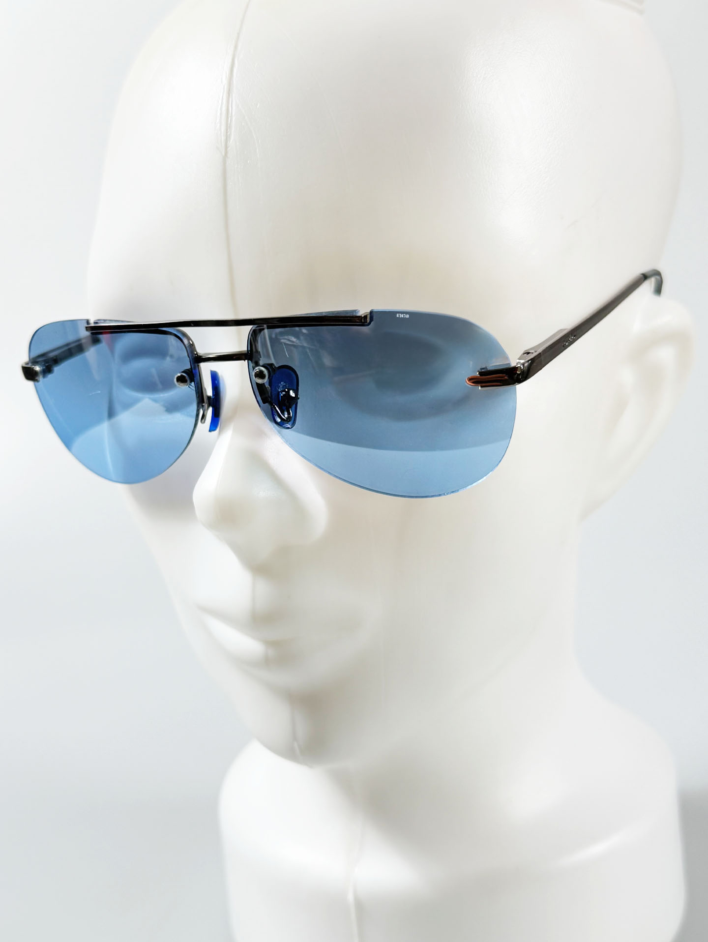 Double Bridge Rimless Metal Tint Sunglasses