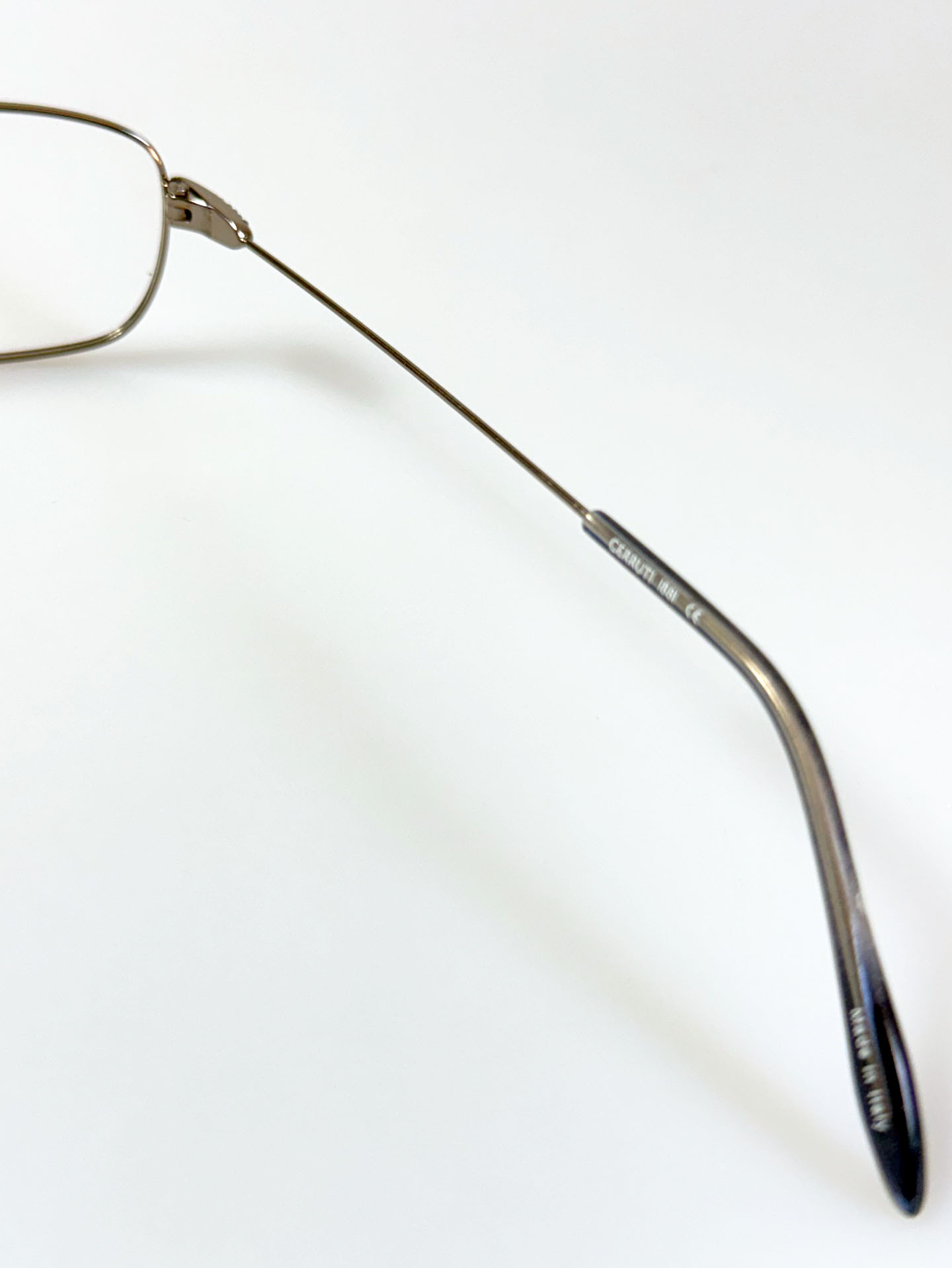 CERRUTI 1881 Dark Silver Slim Square Metal Frame Glasses