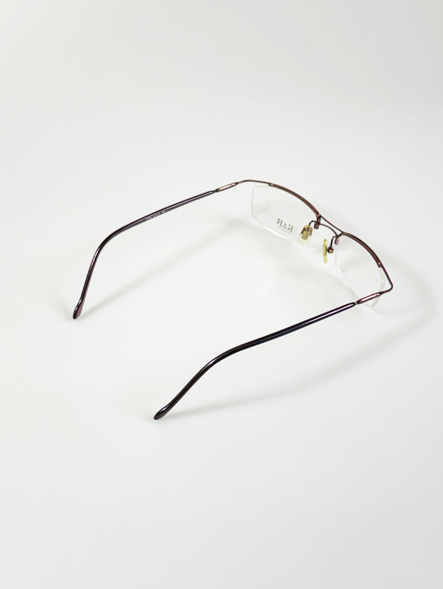 R&B Eyewear Half-Rim Square Metal Frame Glasses