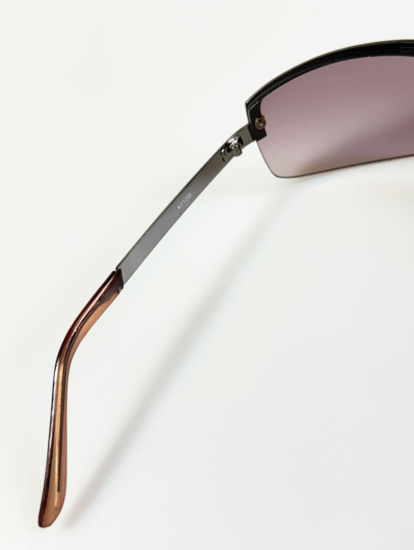 90’s Futuristic Rimless Wrap Metal Sunglasses