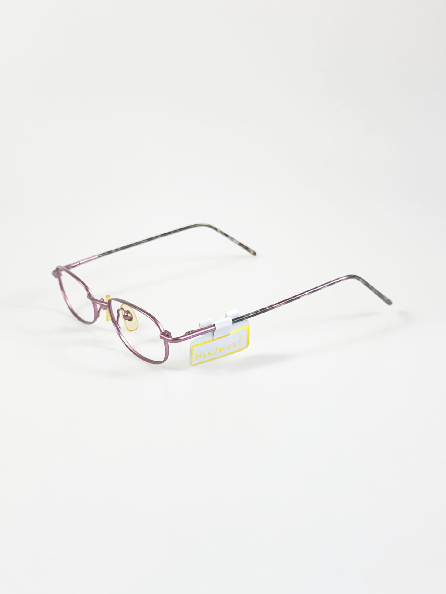 Ruchiano Slim Square Light Pink Metal Frame Glasses