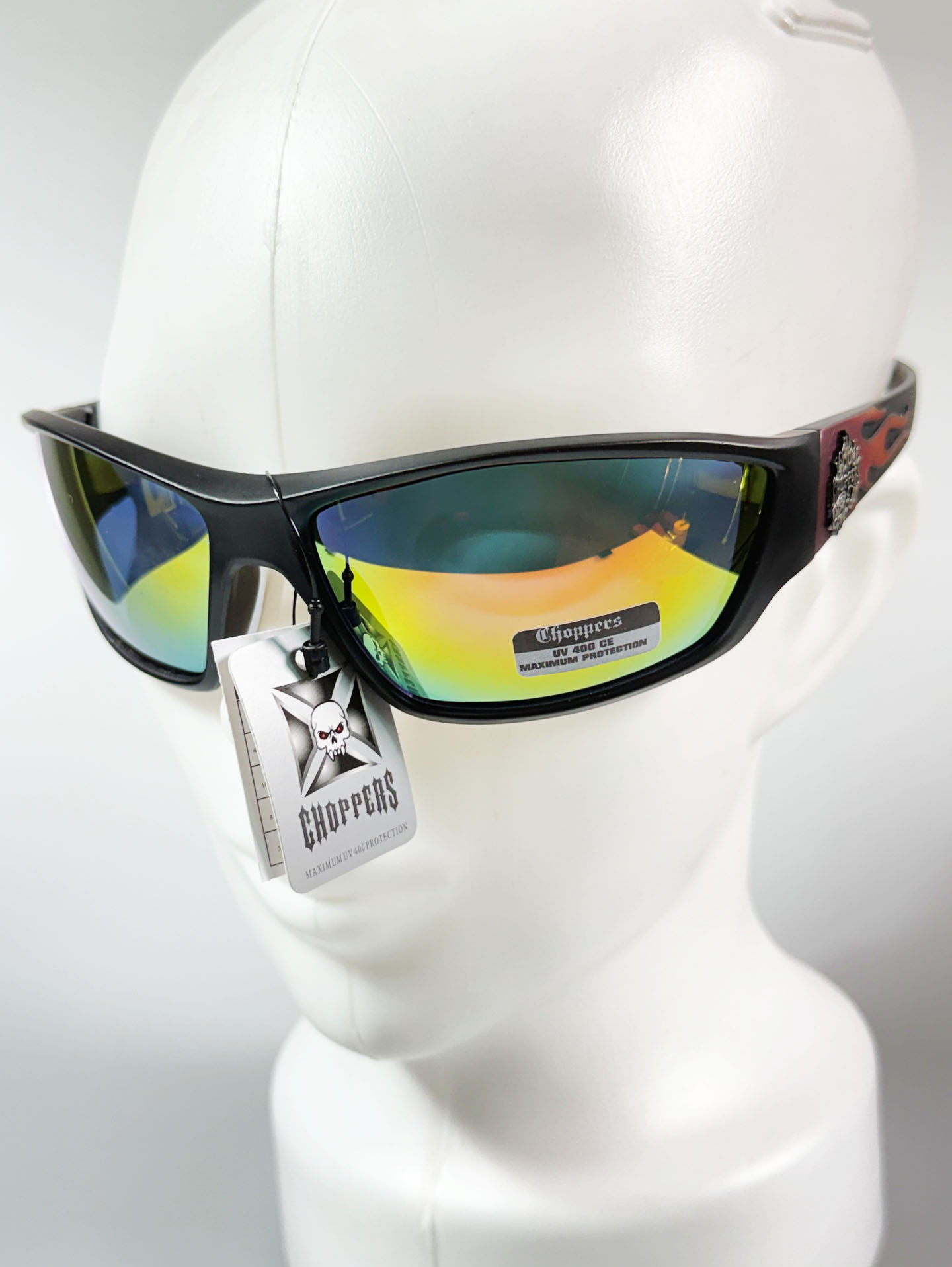 CHOPPERS Wraparound Matte Black Square Frame Sunglasses