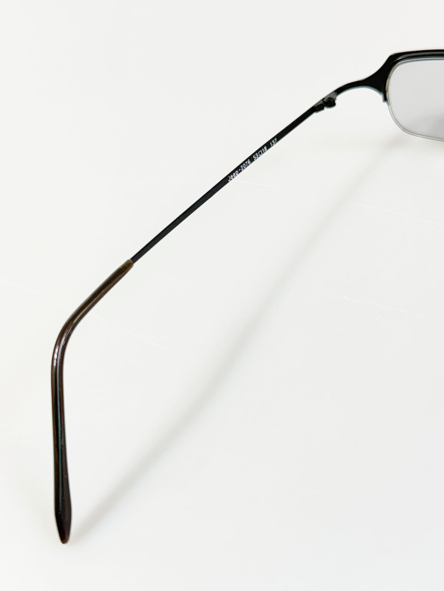 JEEP Black Slim Squuare Semi-Rimless Metal Frame Glasses