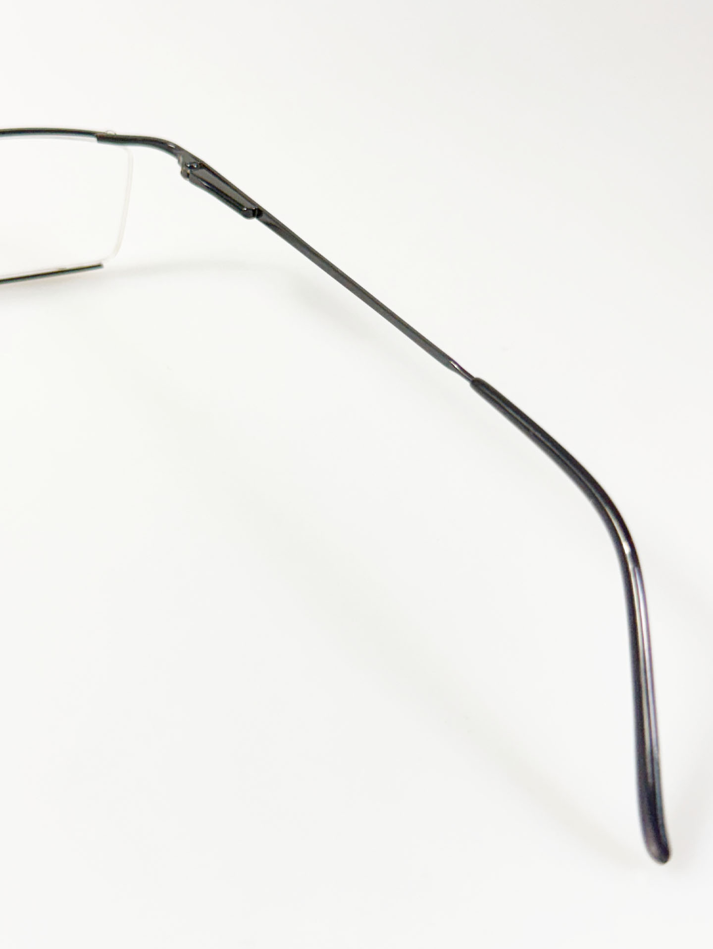 90's CHEVIGNON LUNETTES Black Square Semi-Rimless Metal Glasses