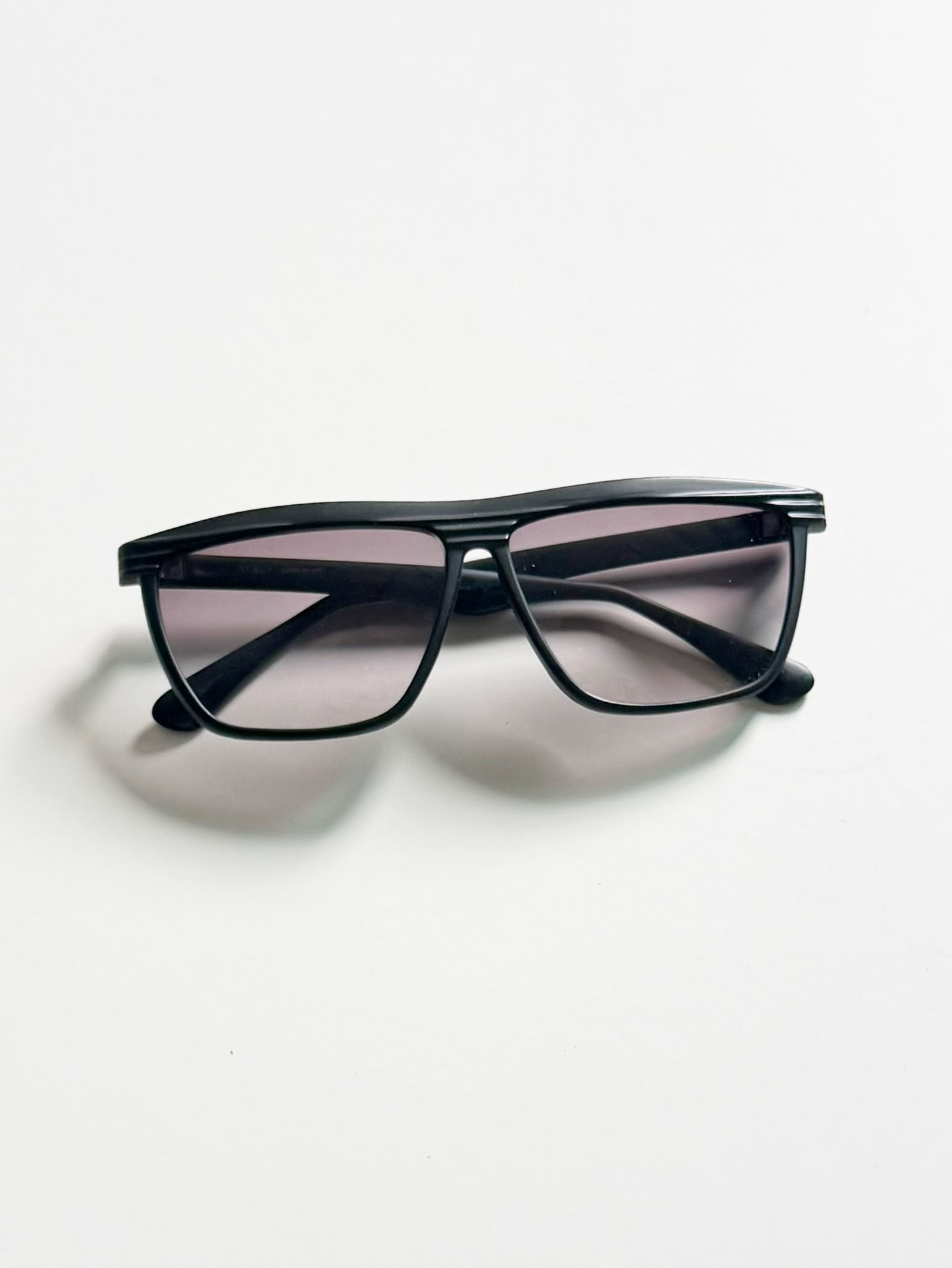 90's TECH Square Wrap-Style Matte Black Frame Sunglasses
