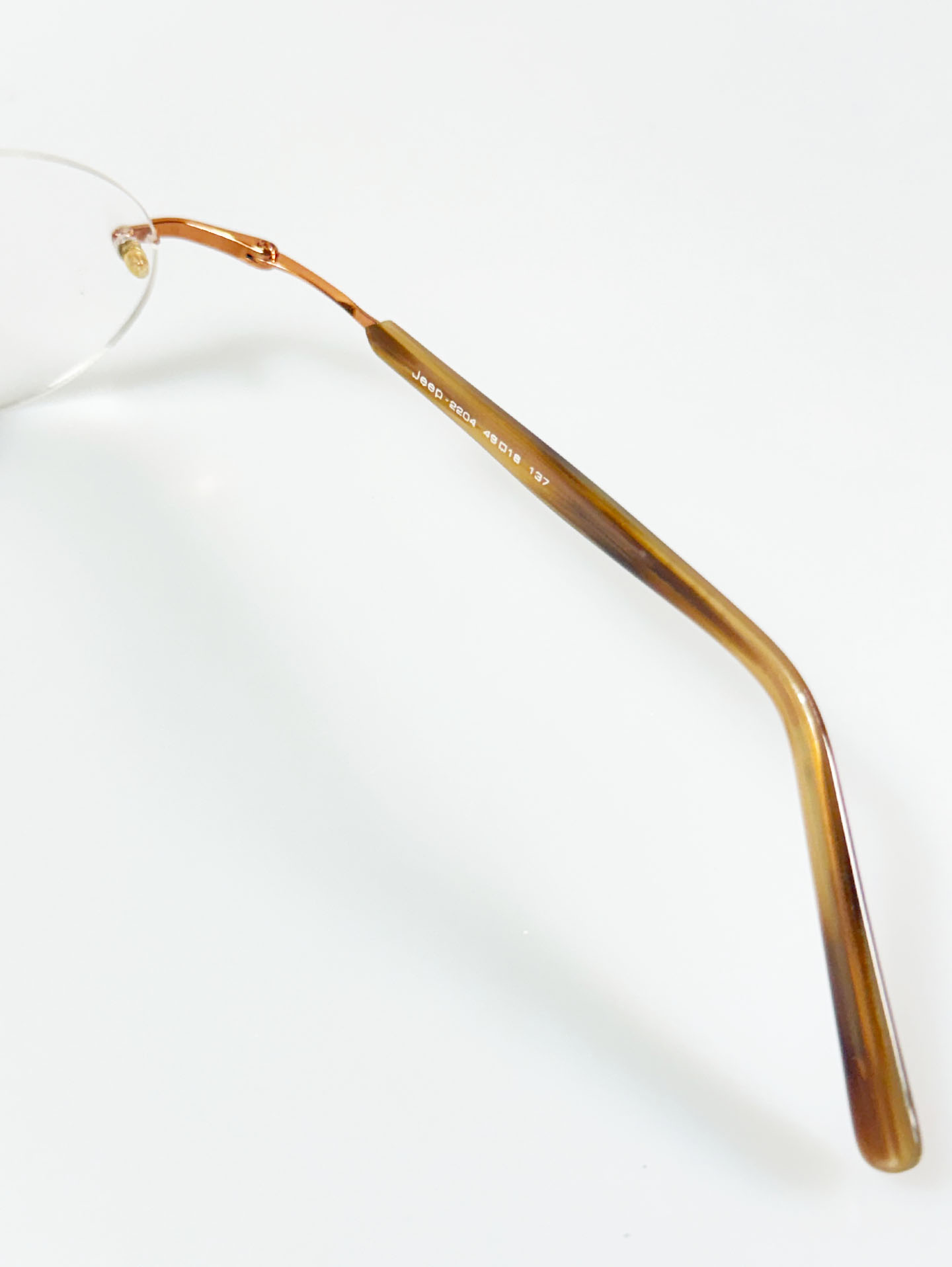 JEEP Rosegold Rimless Oval Metal Glasses