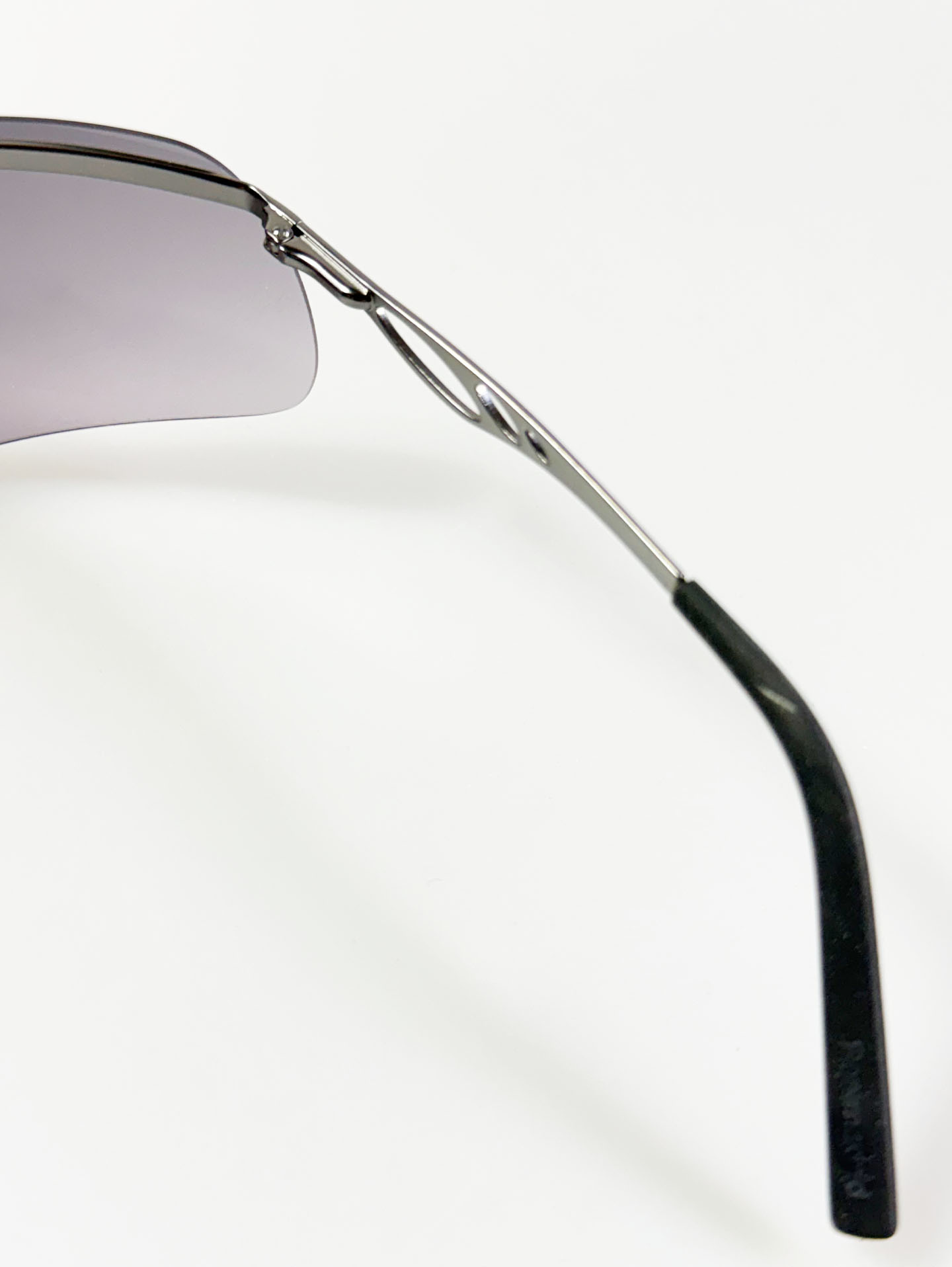 Rimless Shield Goggle Wraparound Metal Sunglasses