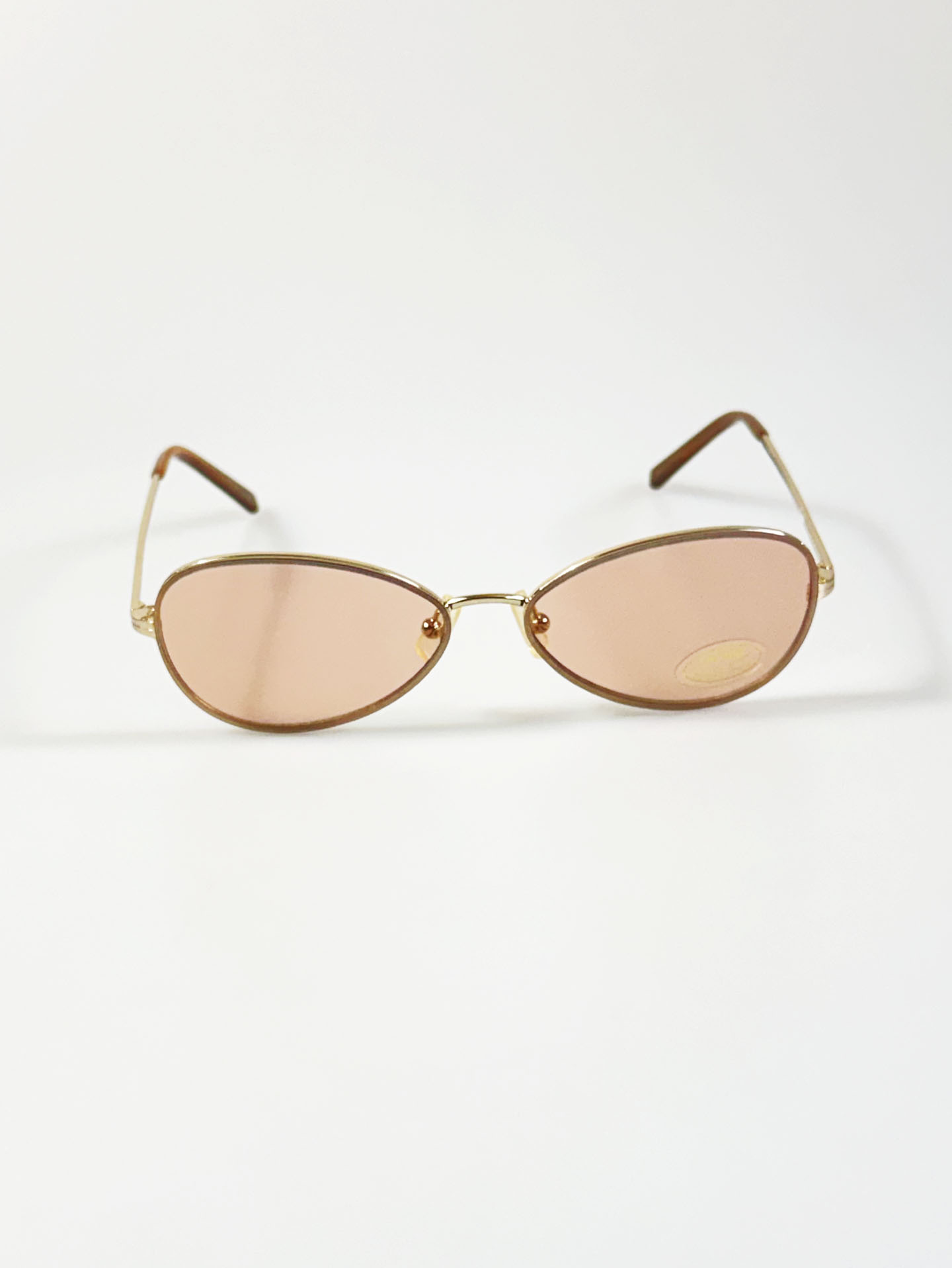IXRON Gold Rimless Oval Metal Tint Sunglasses