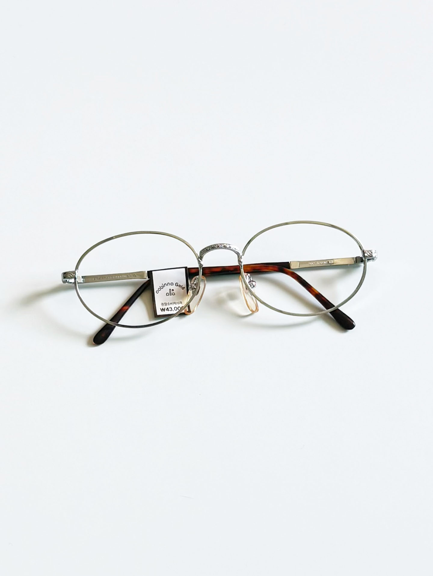 Pabinna Gold Silver Slim Oval Metal Frame Glasses