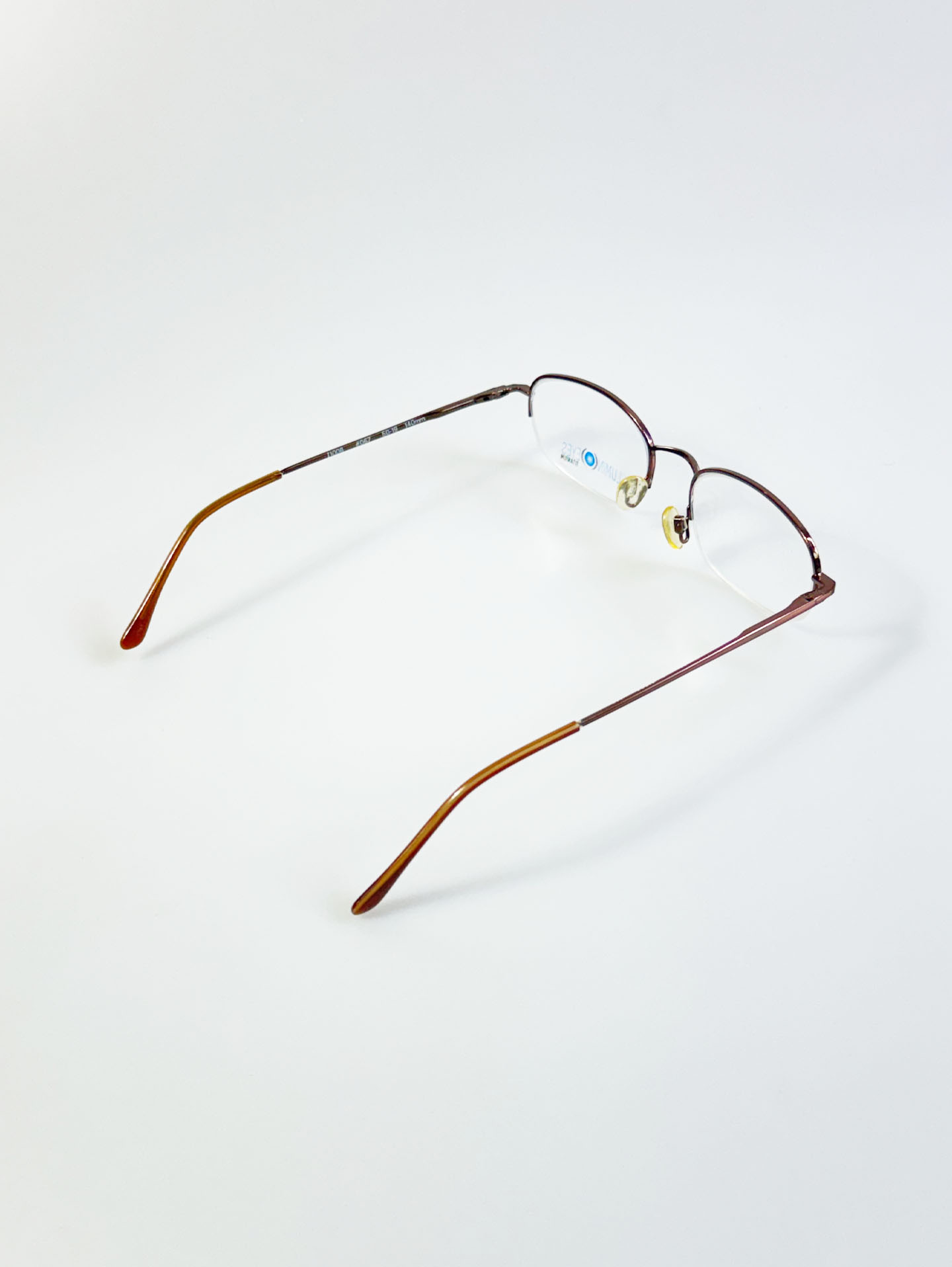 ILLUMIN EYES Bronze Titanium Semi-Rimless Square Frame Glasses