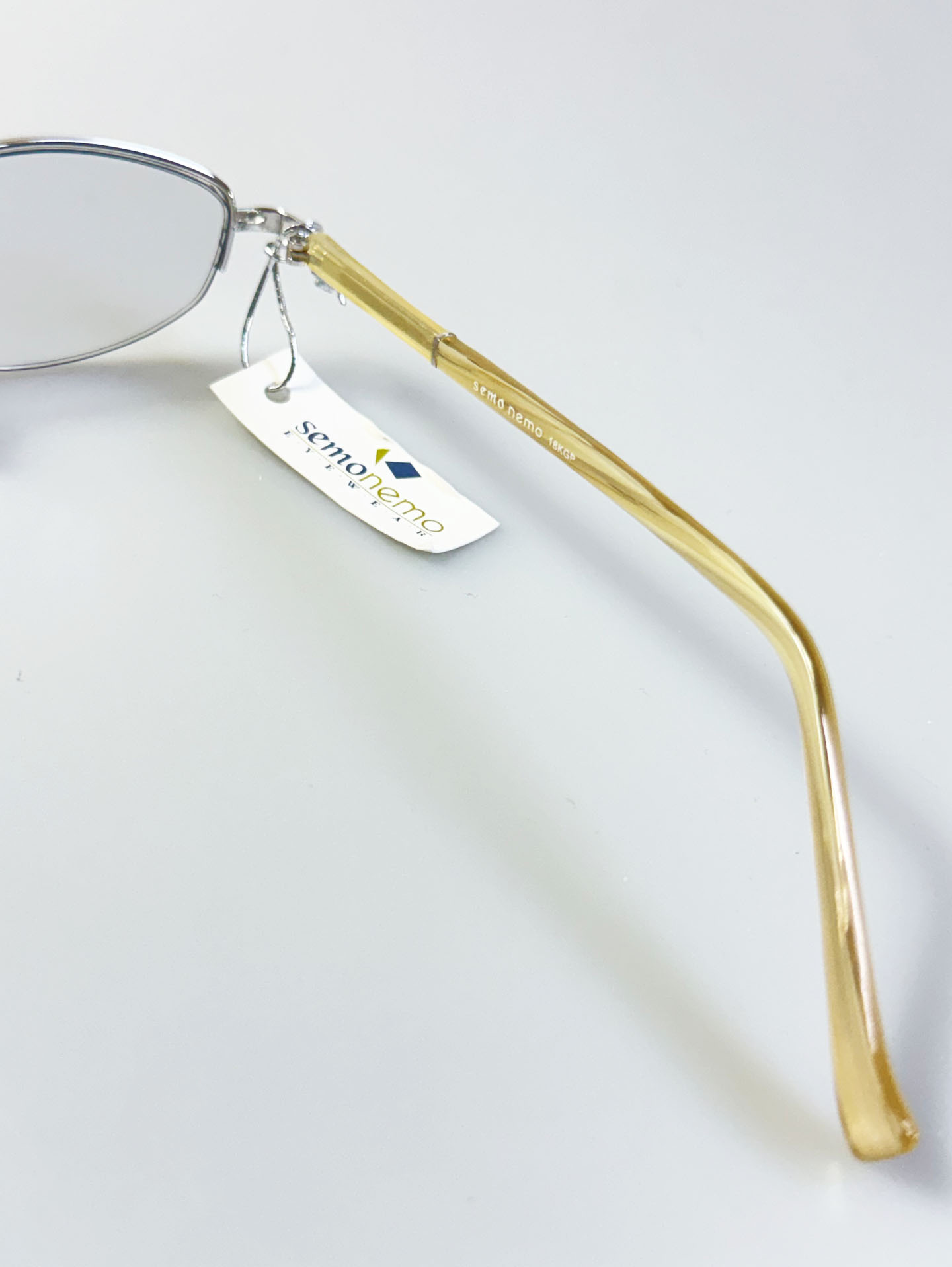 SEMONEMO Silver Oval Half-Rim Metal Frame Glasses