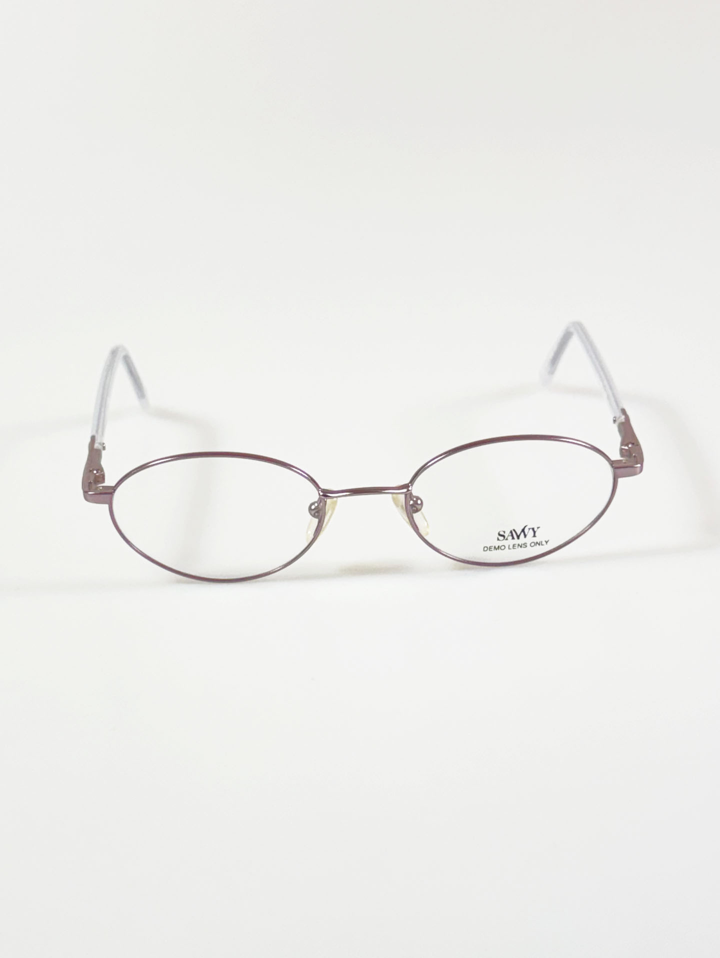 SAWY Slim Oval Pink Metal Frame Glasses