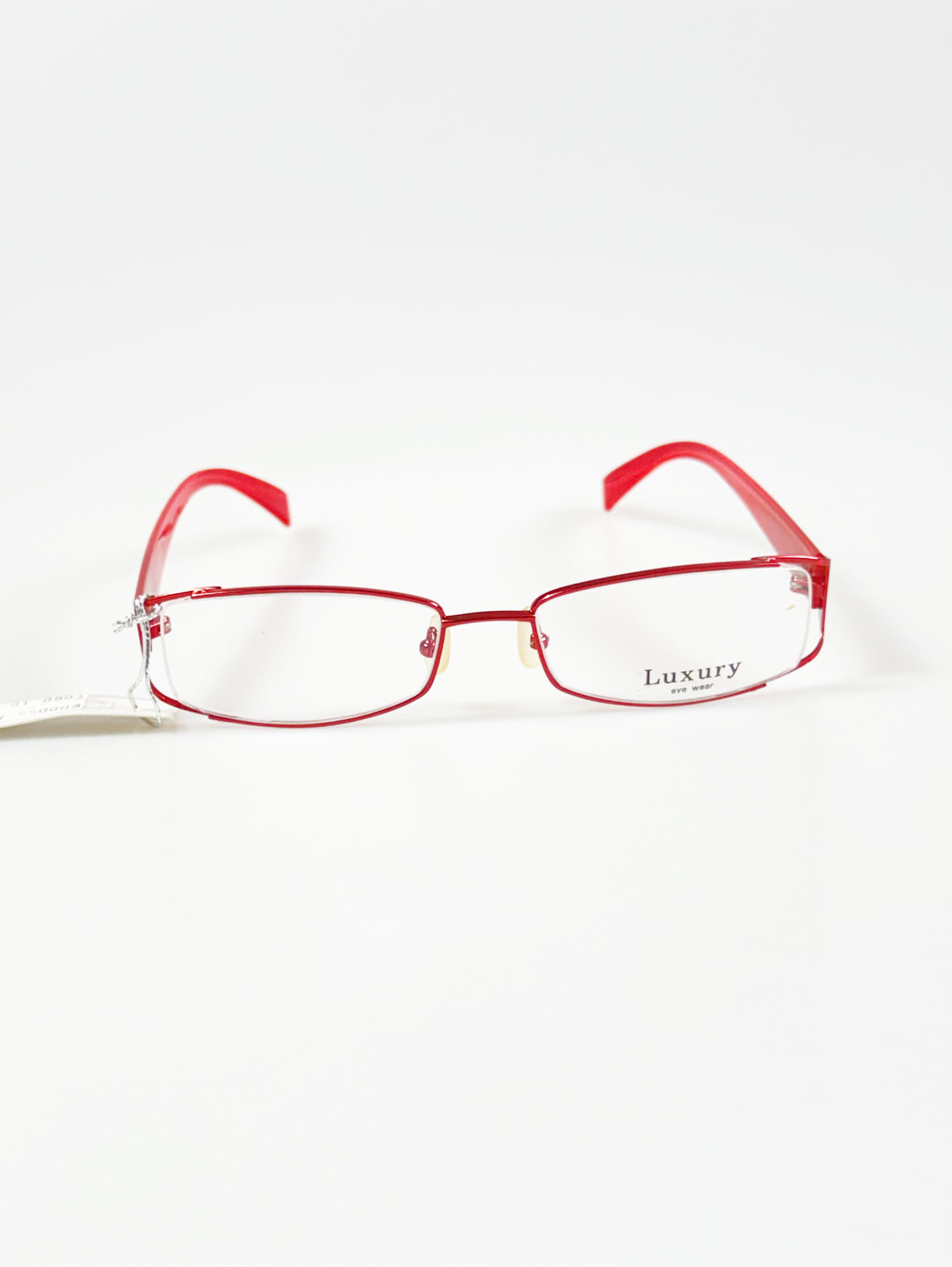 LUXURY OCCHIALI Red Slim Square Metal Frame Glasses