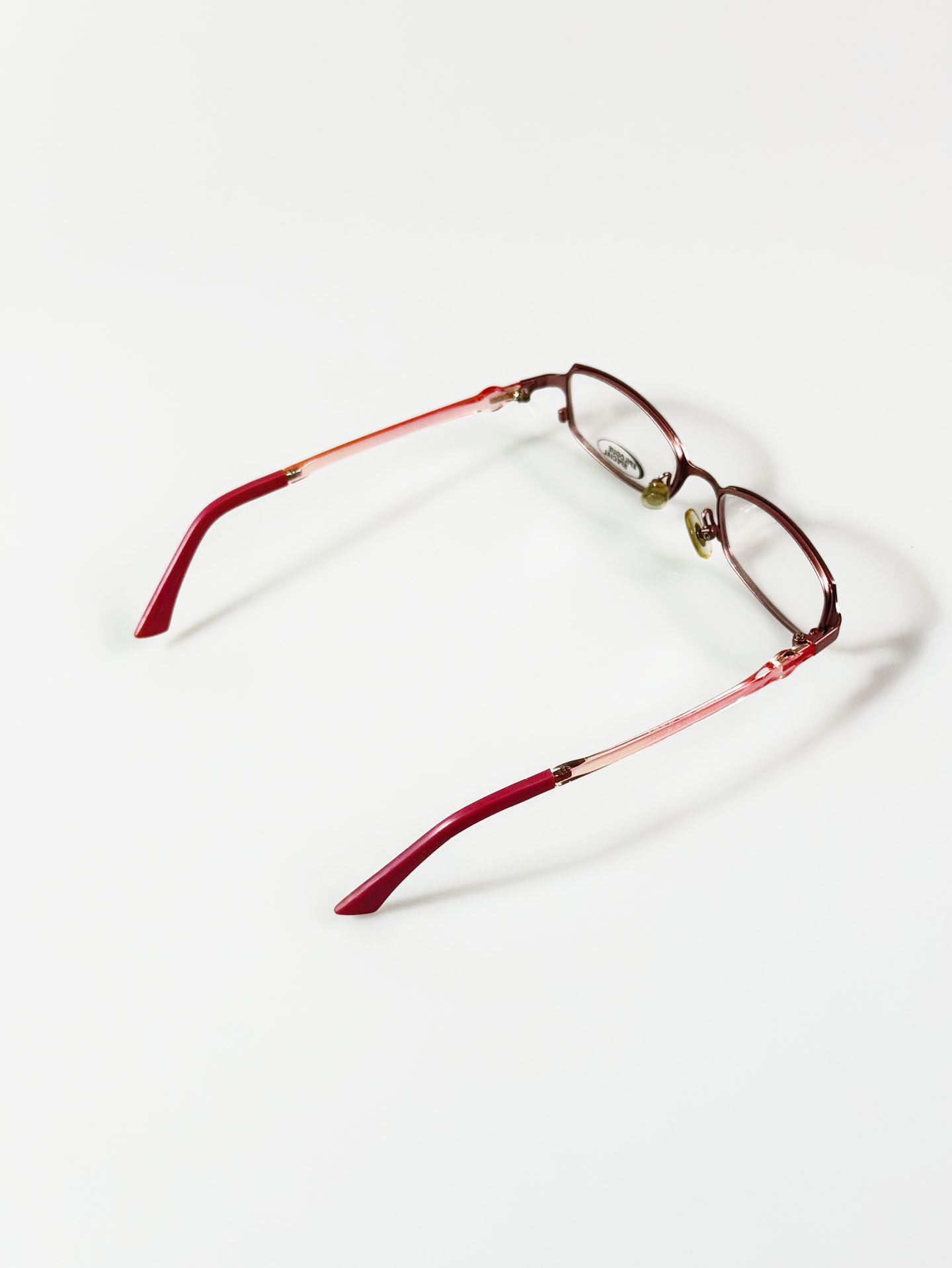 EPILOGUE Slim Square Pink Metal Frame Glasses