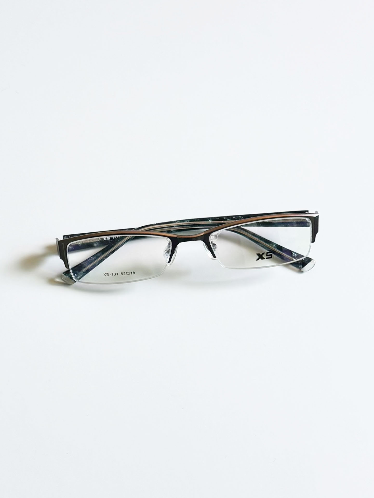 90’s X5 Slim Square Half-Rim Metal Glasses
