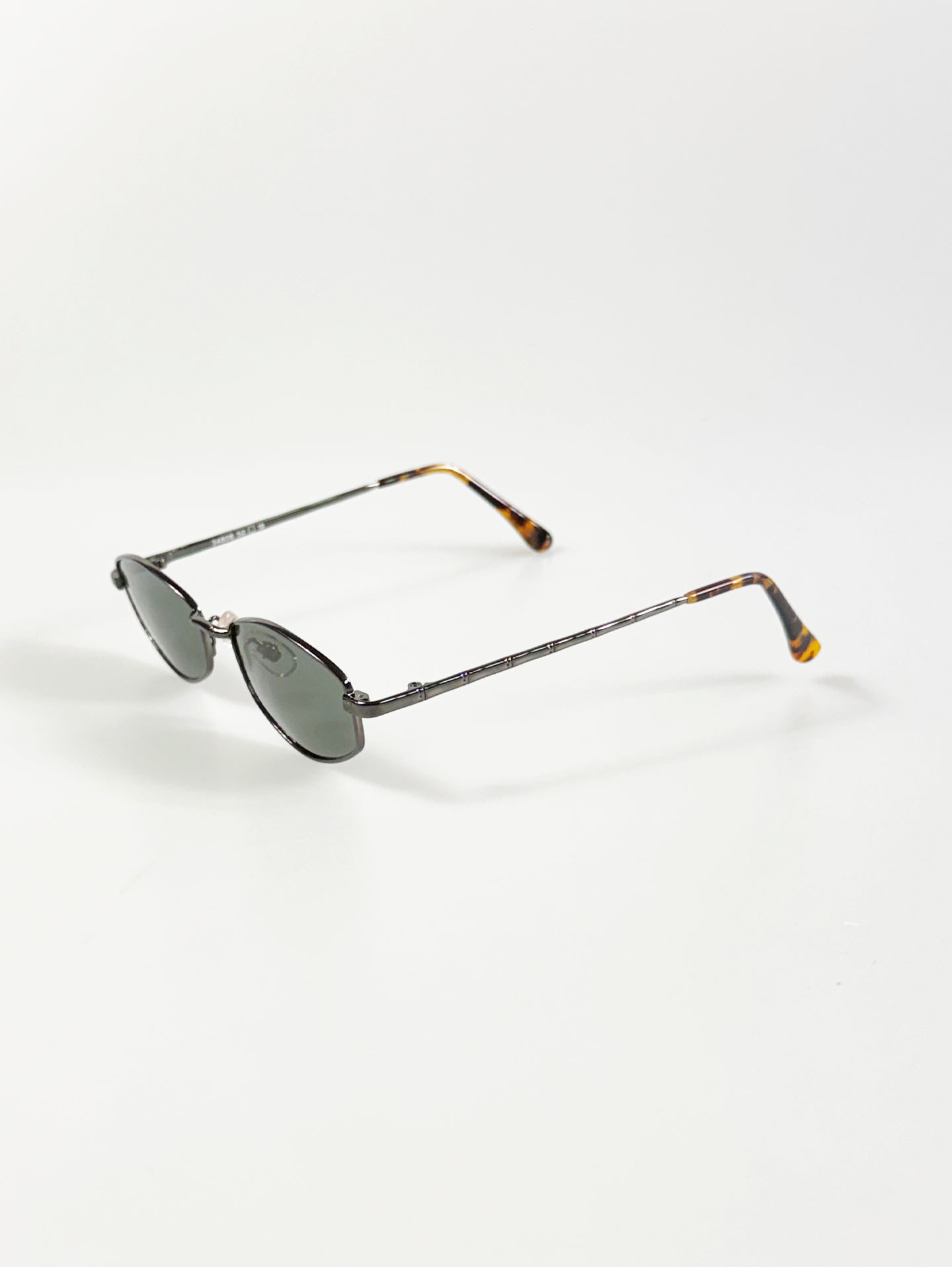 Gunmetal Slim Oval Metal Sunglasses
