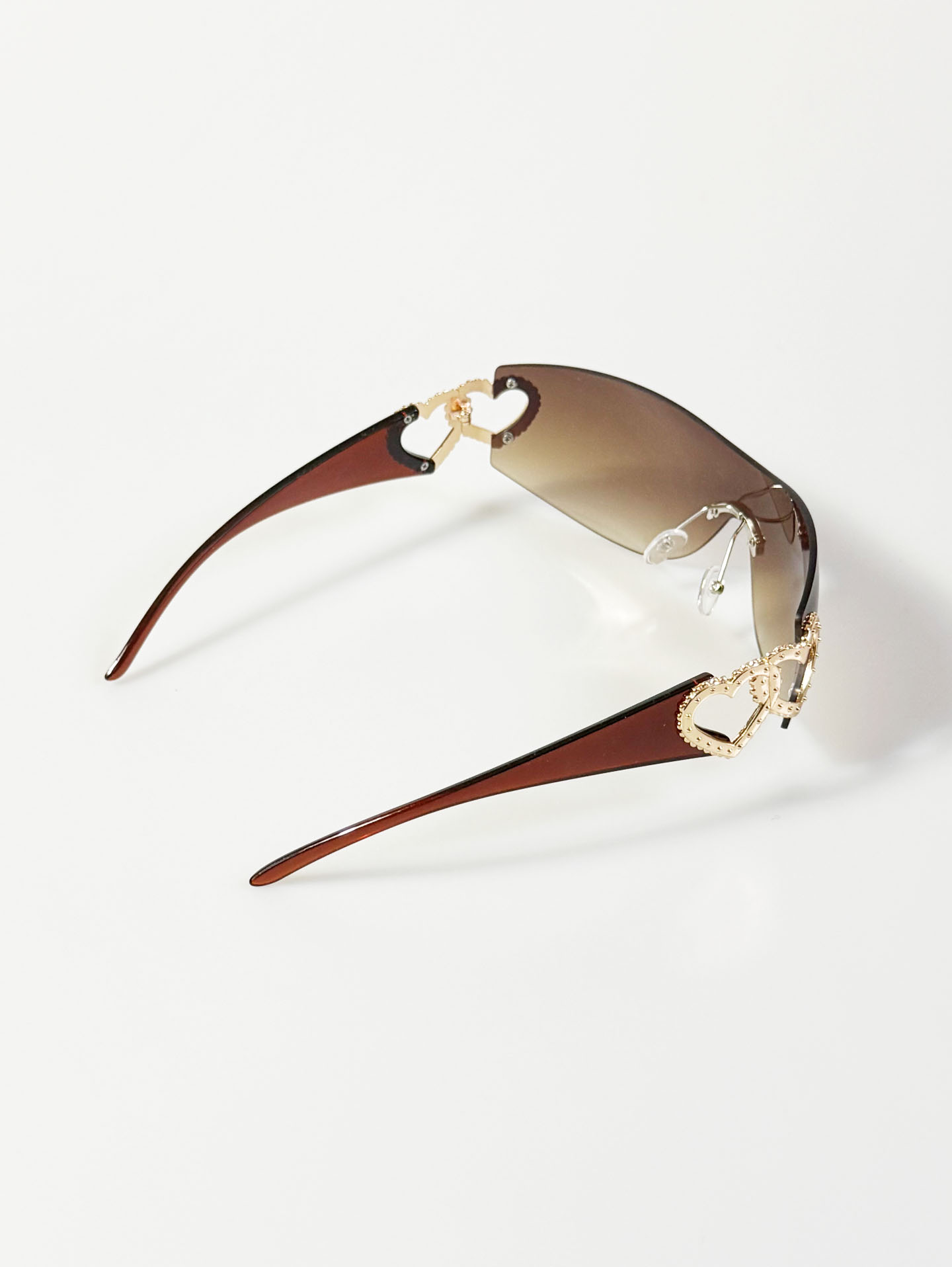 Shield Rimless Goggle Frame Tinted Sunglasses