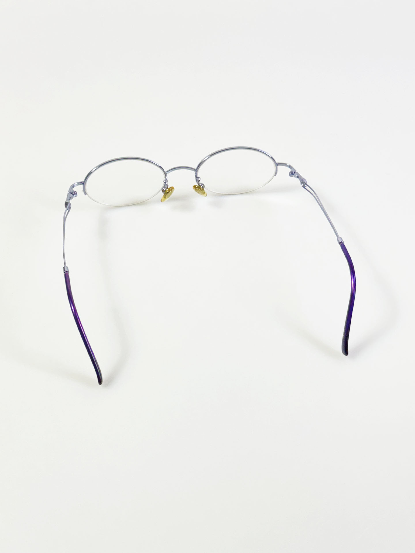 InToo Light Blue Oval Semi-Rimless Metal Frame Glasses