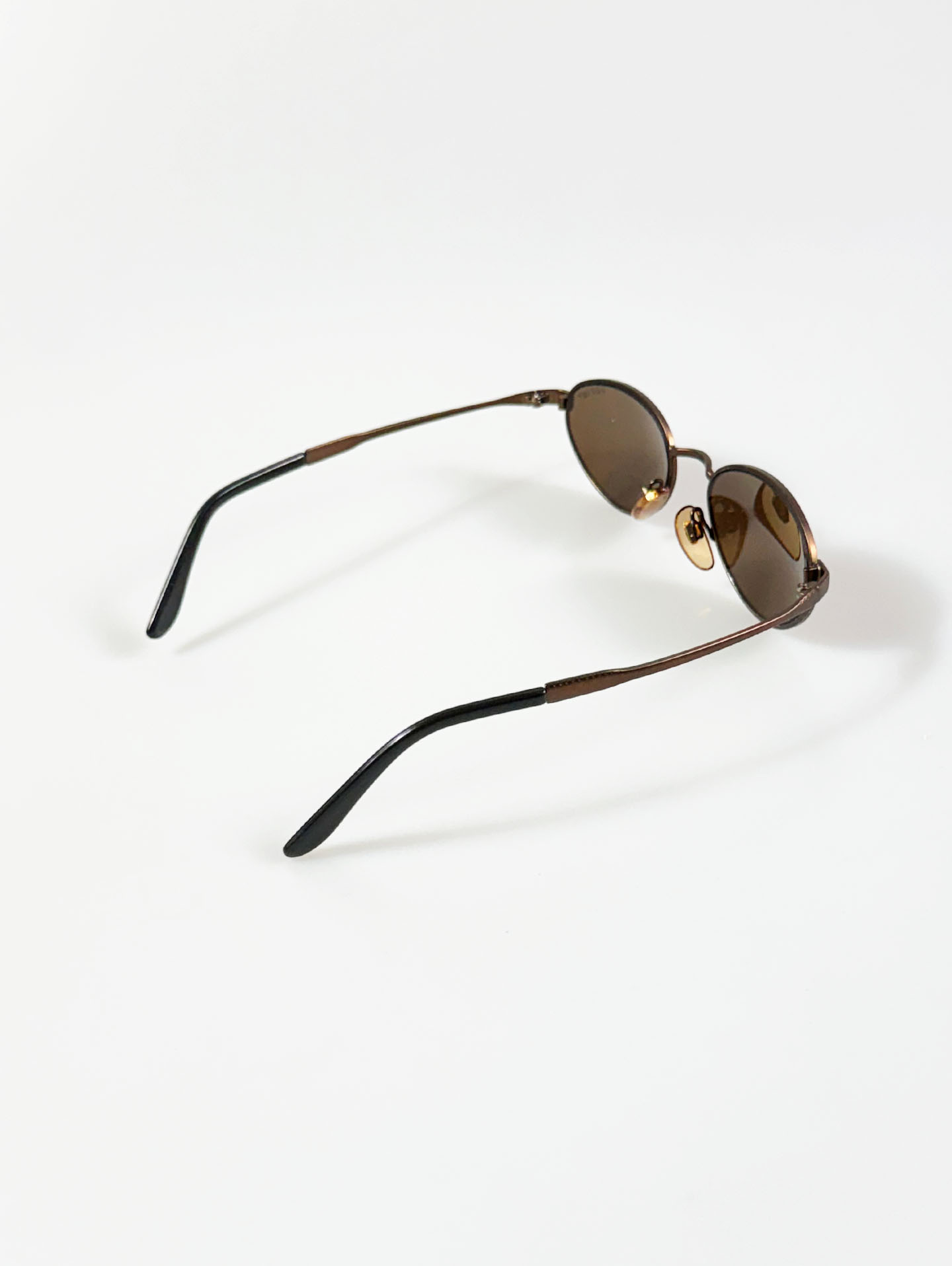 PARIM Brown Slim Oval Metal Frame Tint Sunglasses