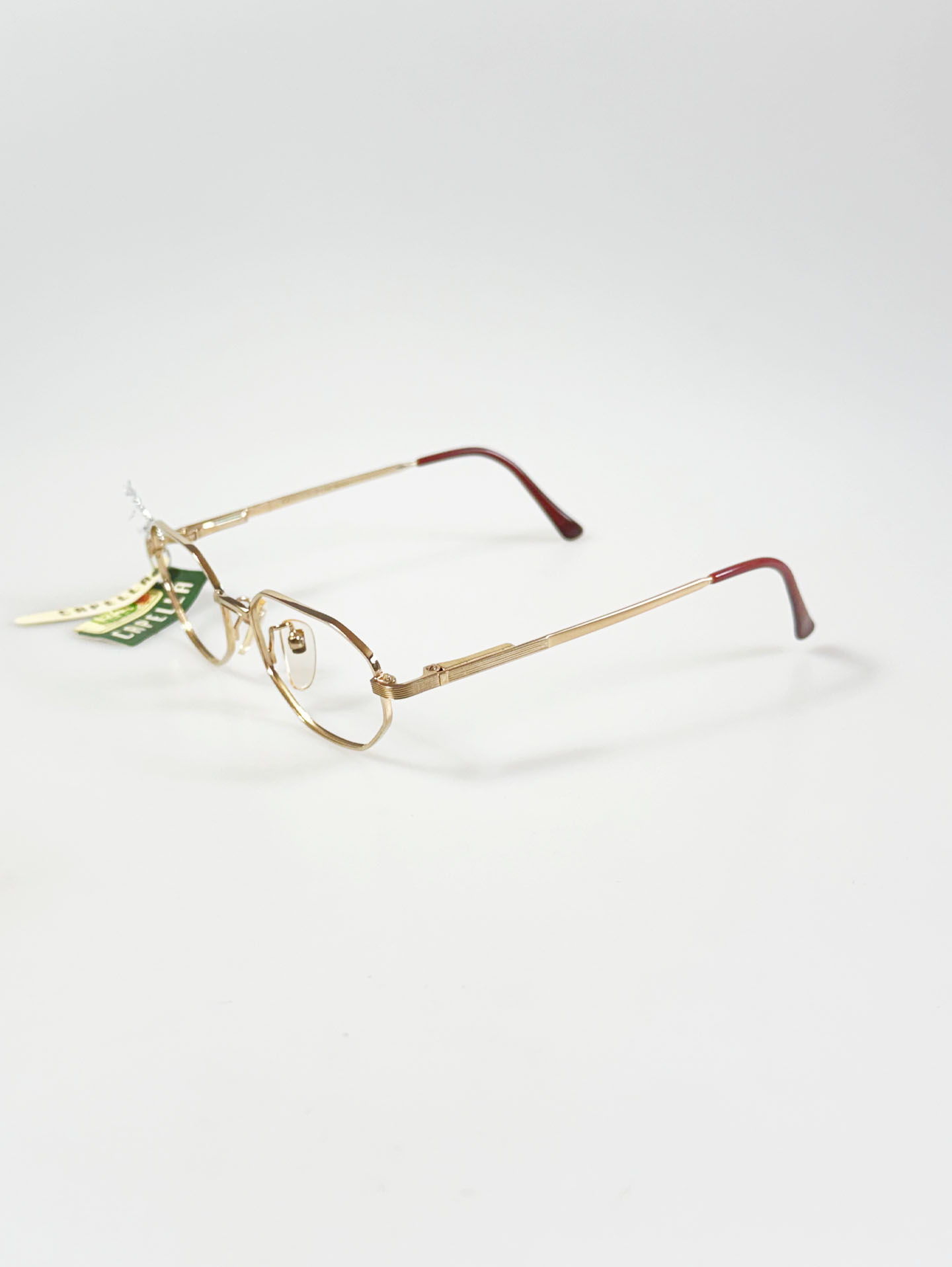 90's CAPELLA Gold Slim Geometric Metal Frame Glasses