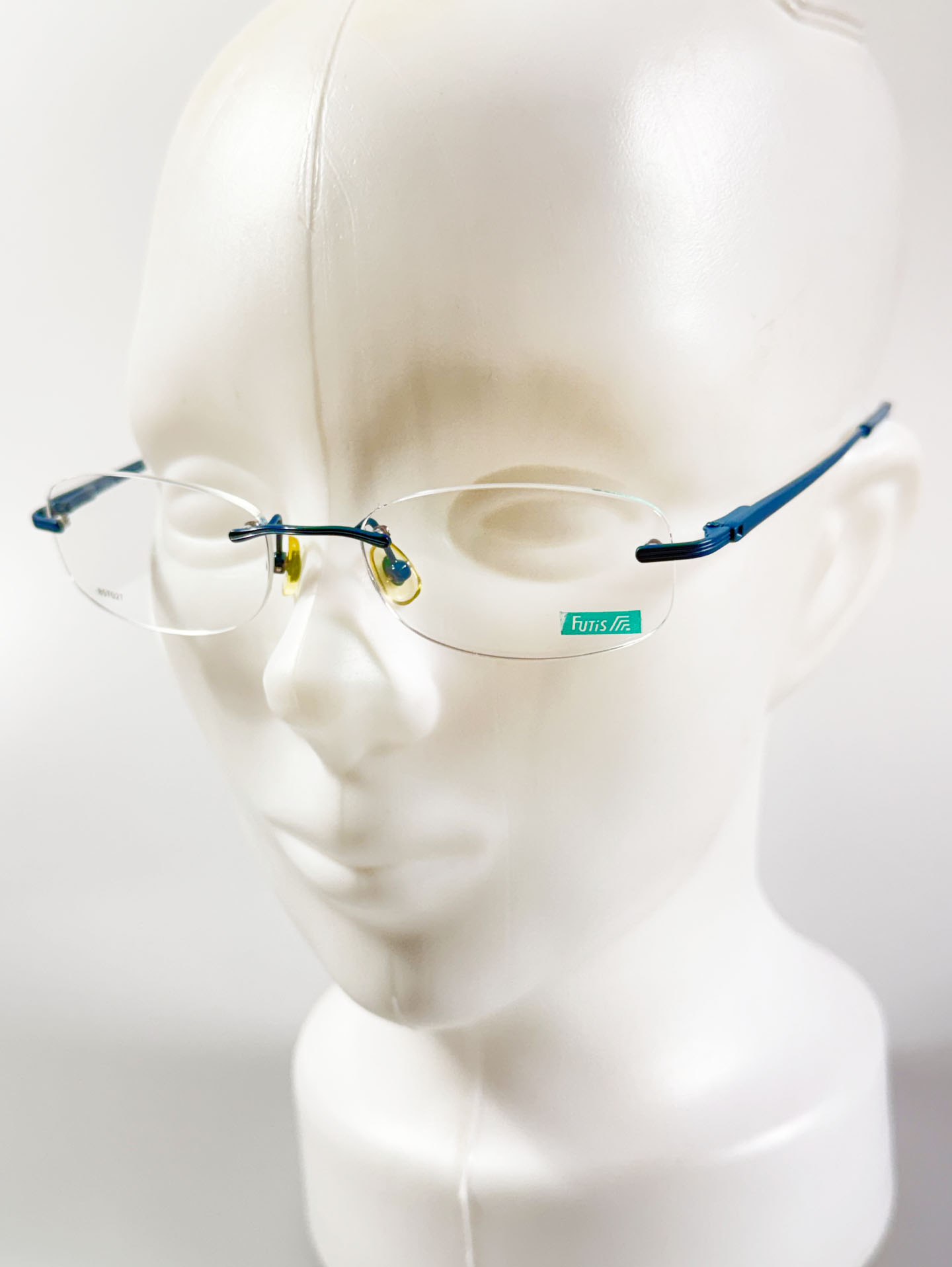 90's FUTIS Blue Rimless Square Metal Glasses