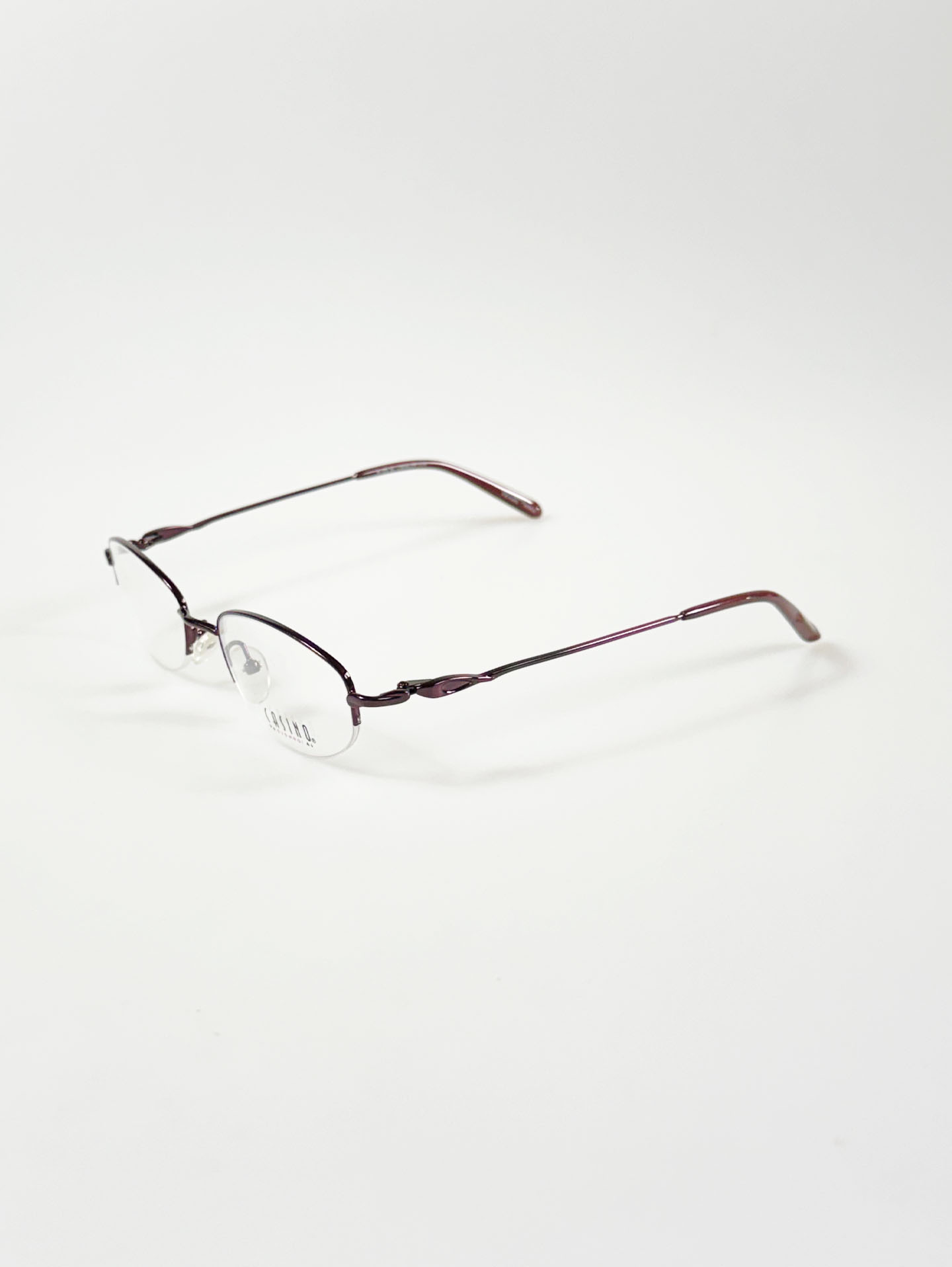 CASINO EYEWEAR Violet Half-Rim Oval Metal Glasses