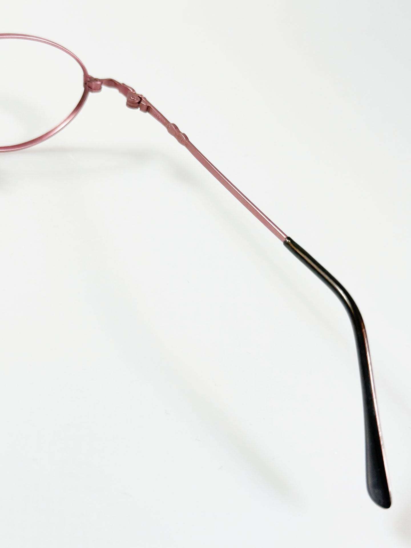 90's TORTOISE Pink Slim Oval Metal Glasses
