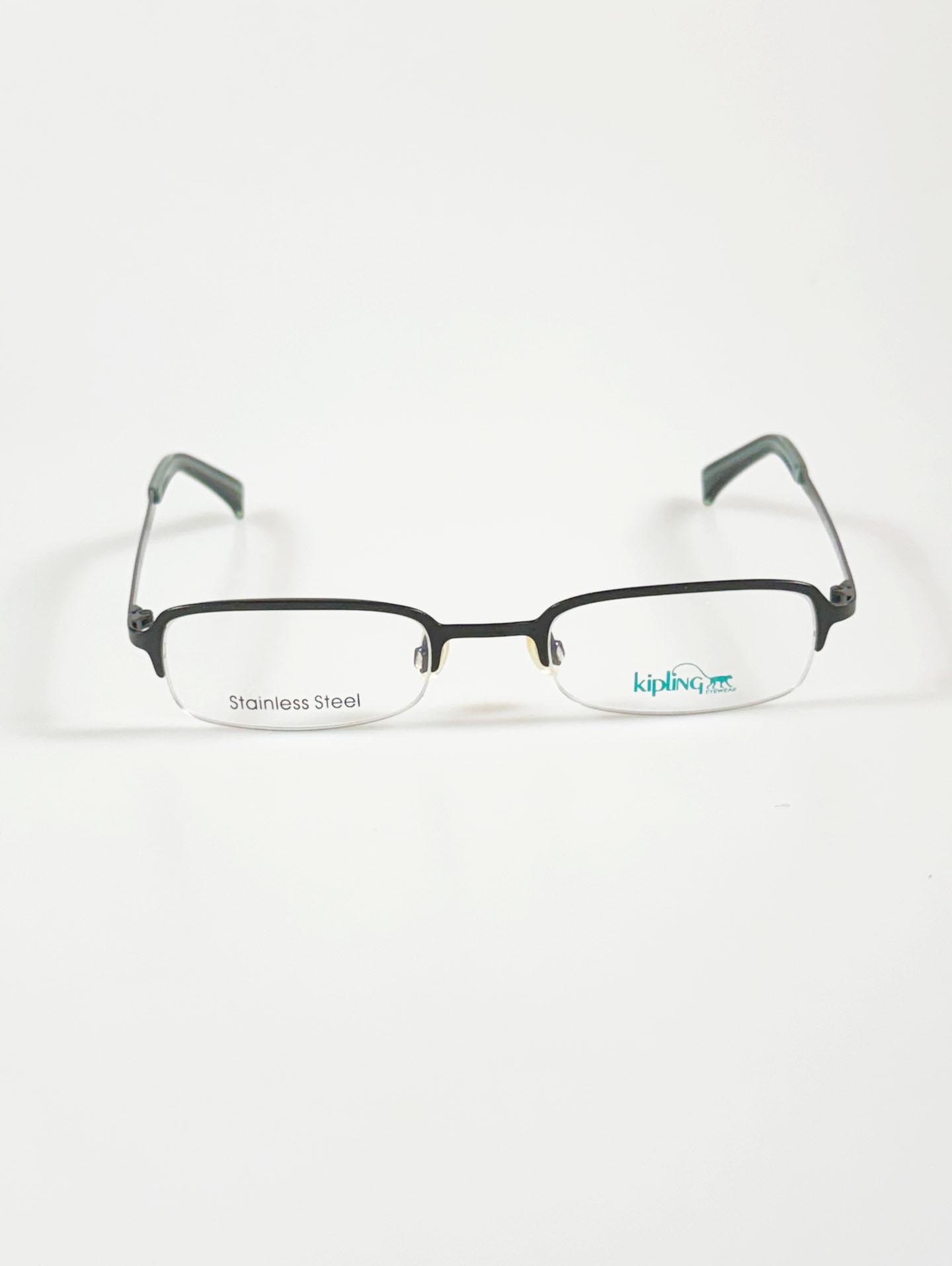 KIPLING Black Half-Rim Square Metal Frame Glasses