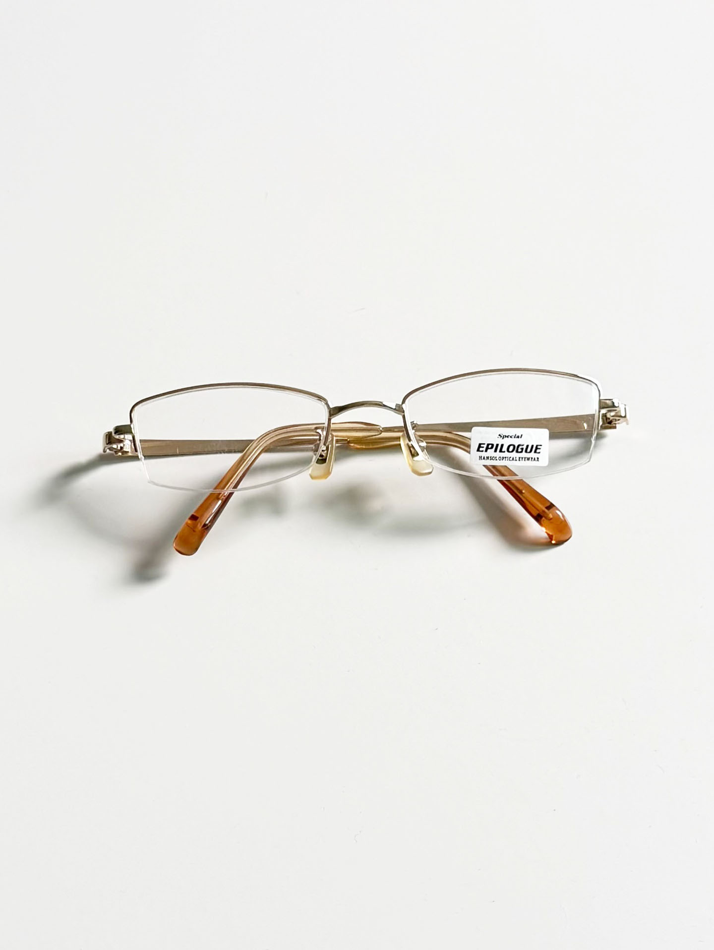 EPILOGUE Gold Half-Rim Square Metal Frame Glasses