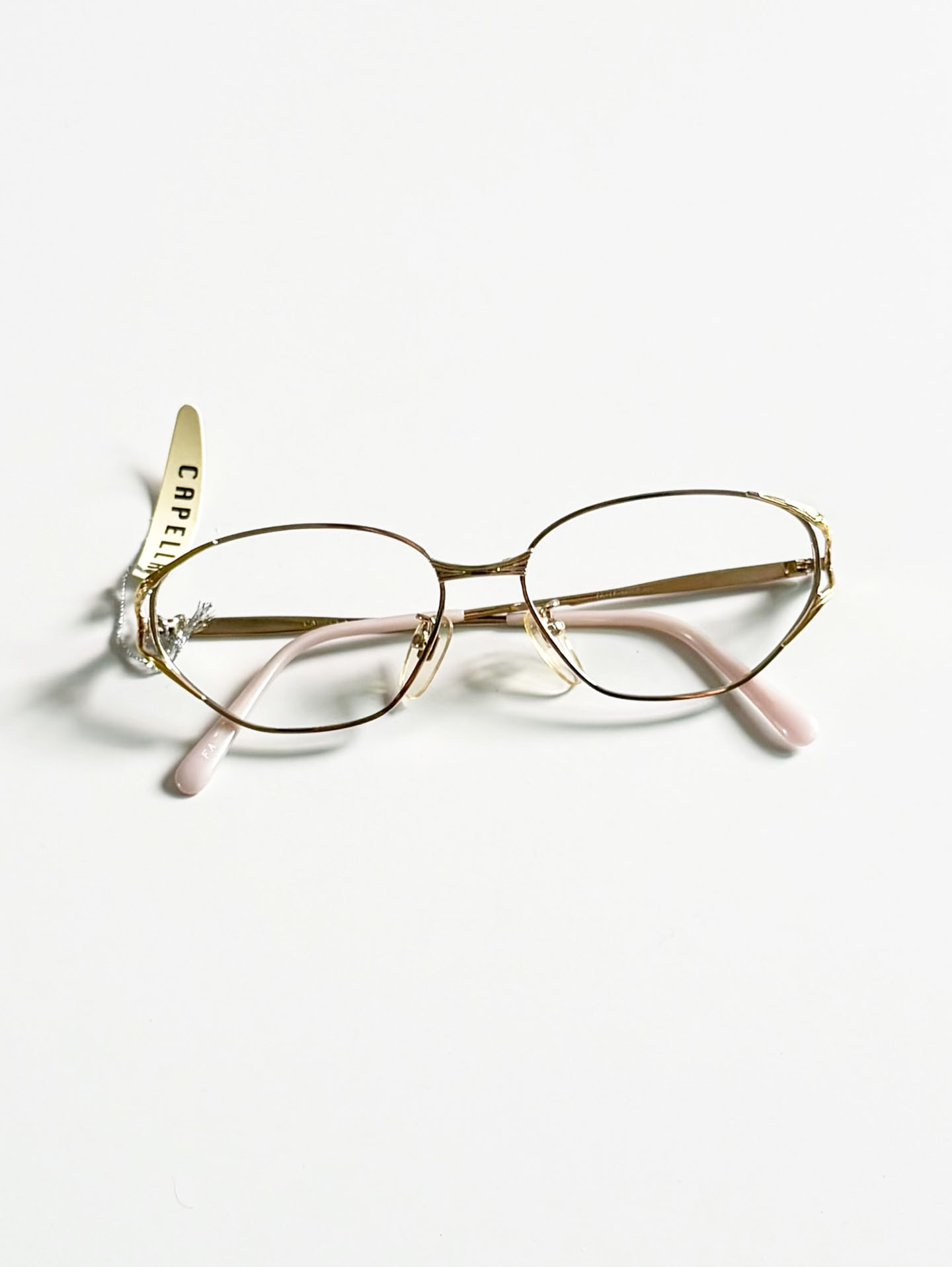 90's CAPELLA Gold Slim Oval Metal Frame Glasses
