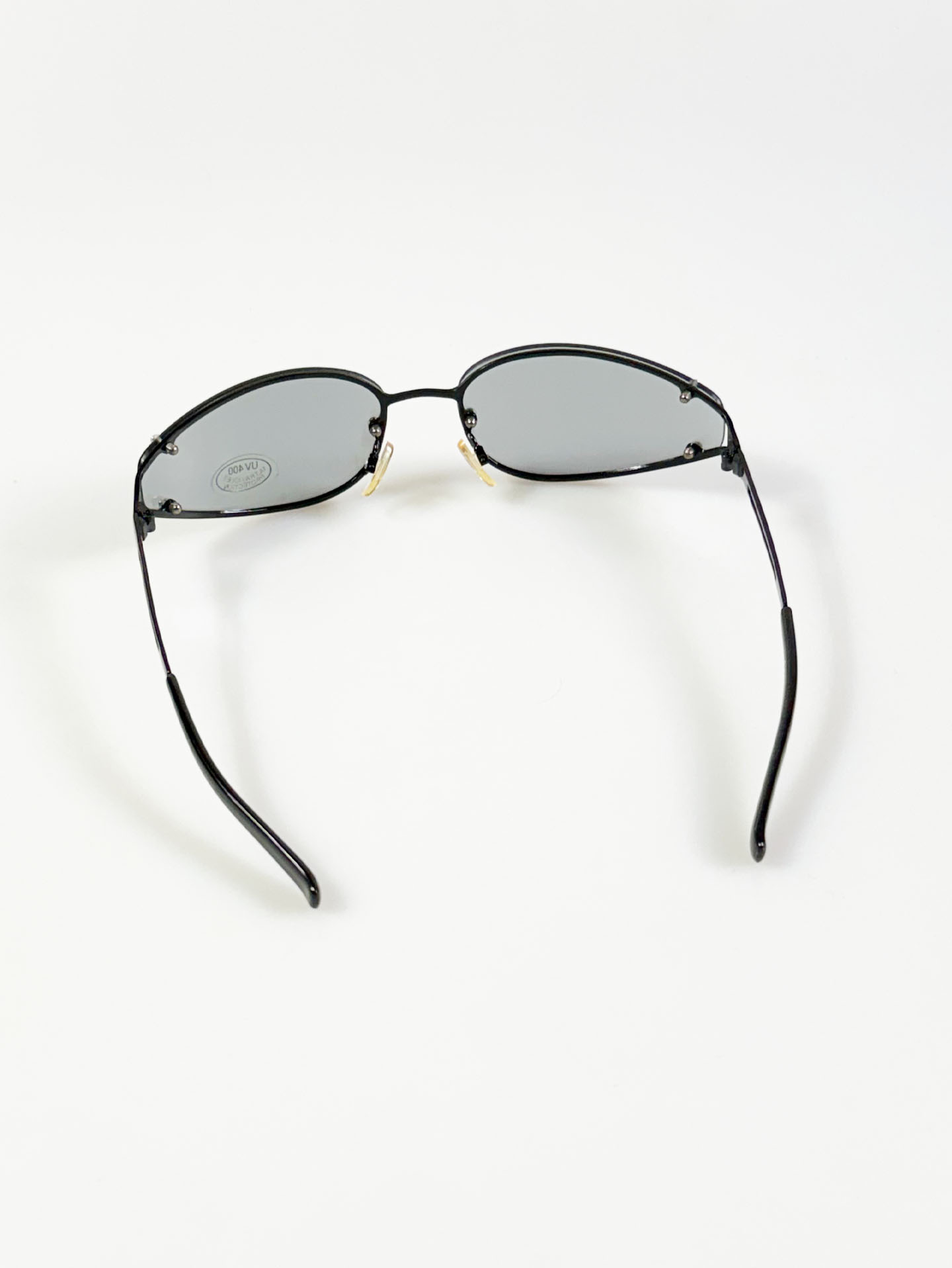 I.COM Black Rimless Oval Metal Sunglasses