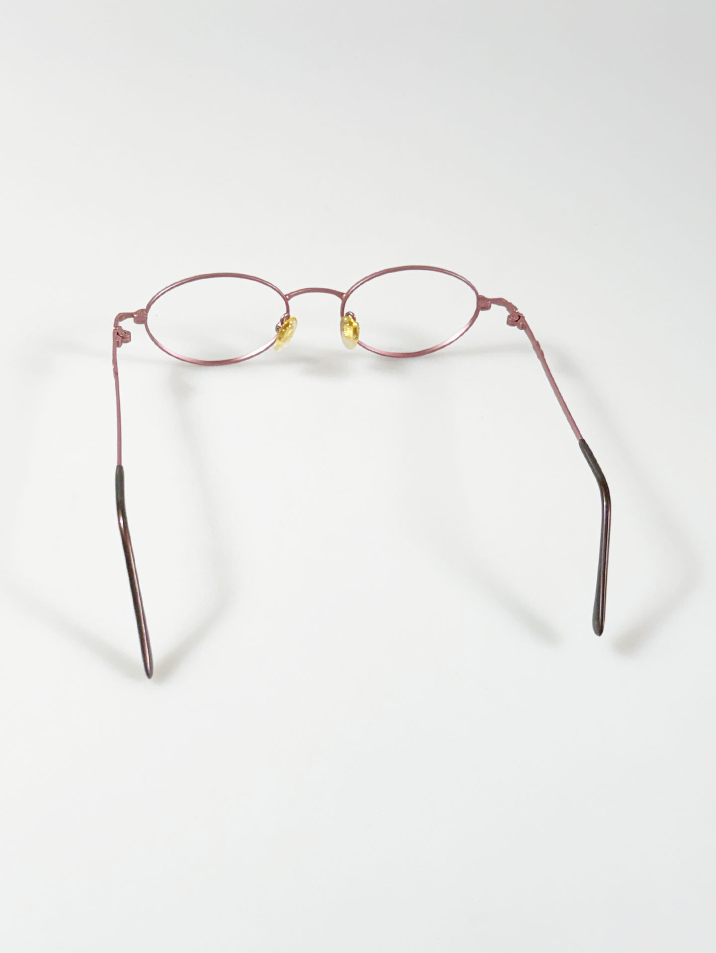 90's TORTOISE Pink Slim Oval Metal Glasses