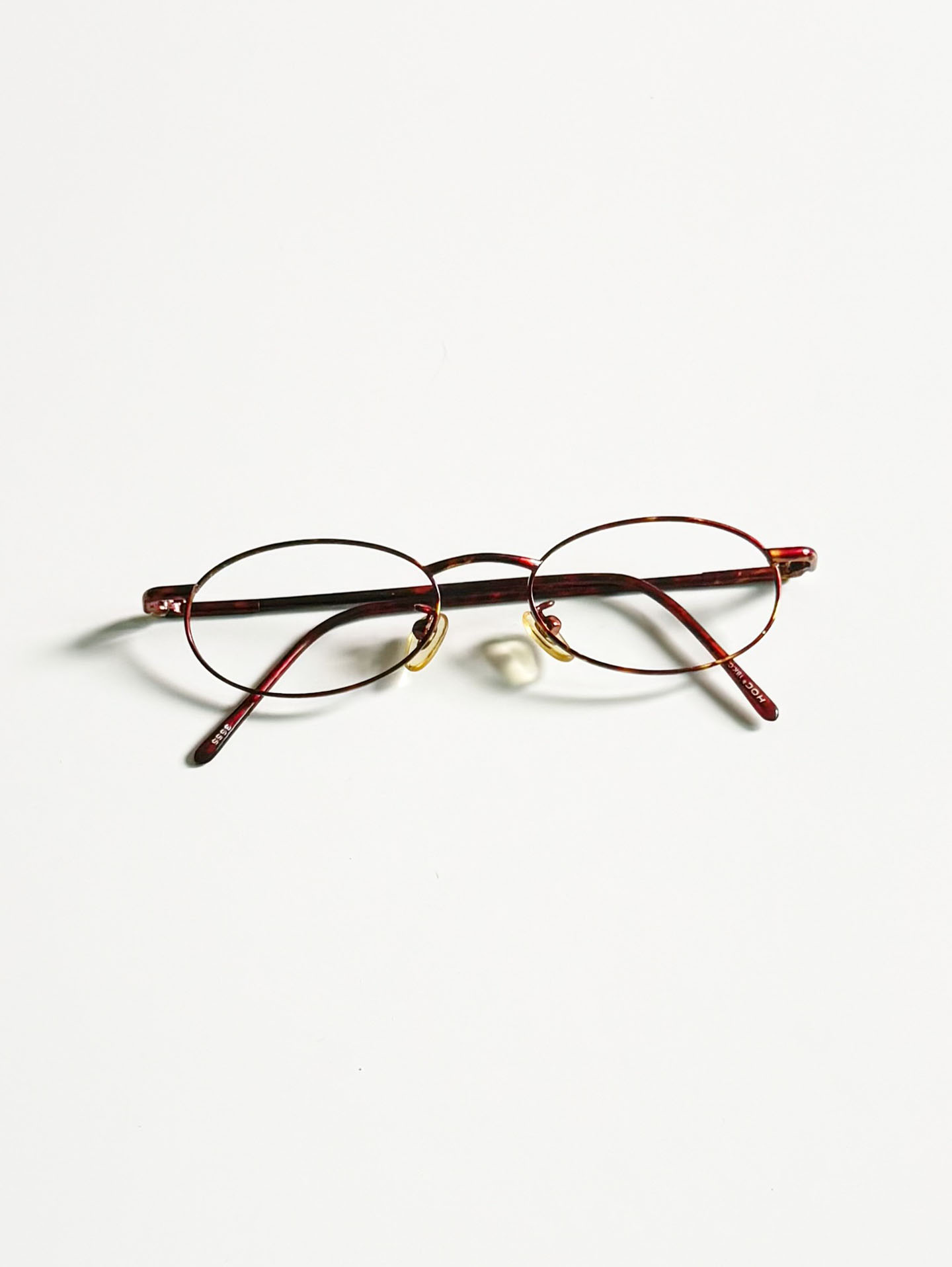 90’s HOC Tortoise Slim Oval Metal Frame Glasses